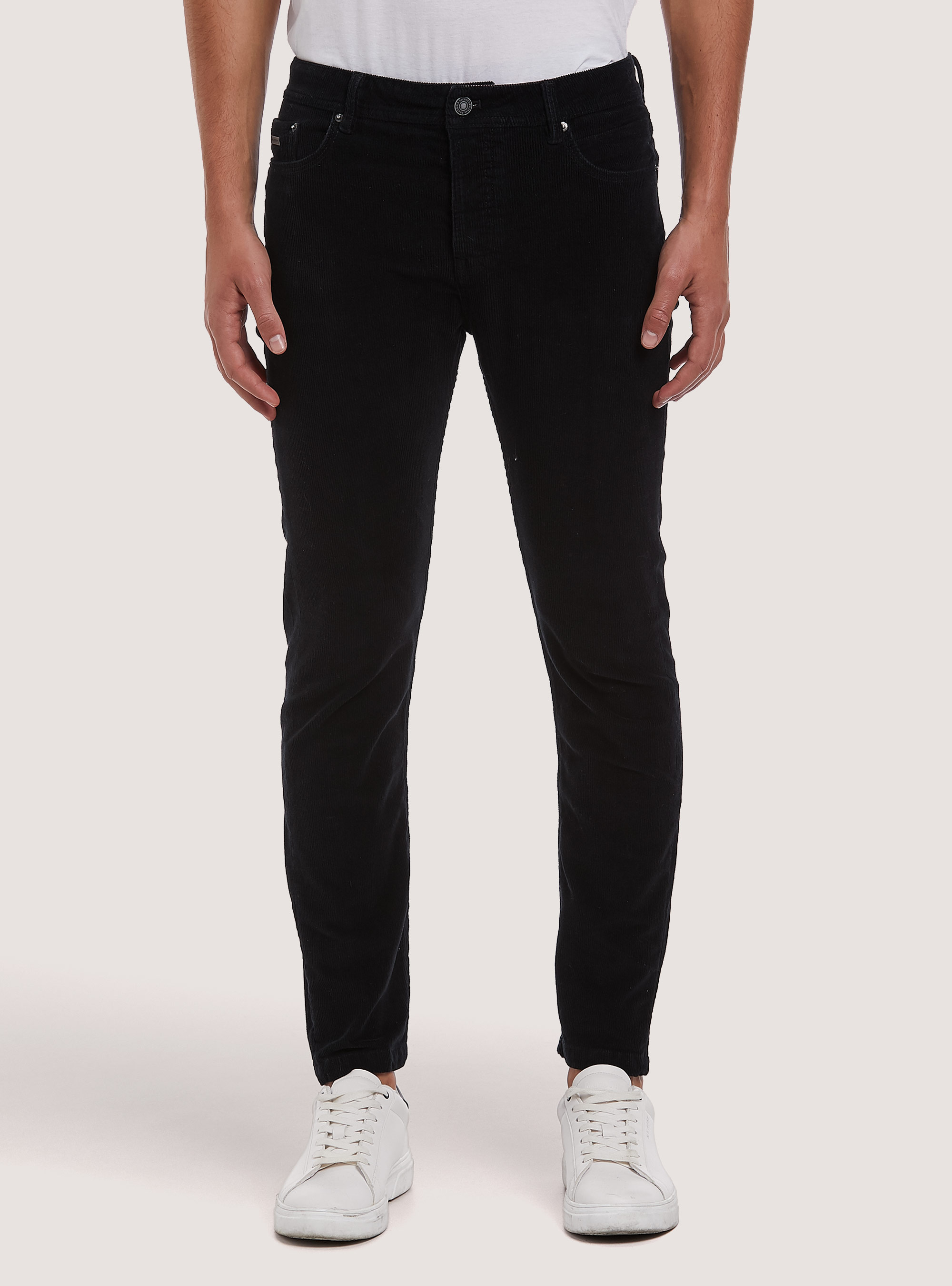 Pantaloni in velluto a coste skynny fit, BK1 BLACK