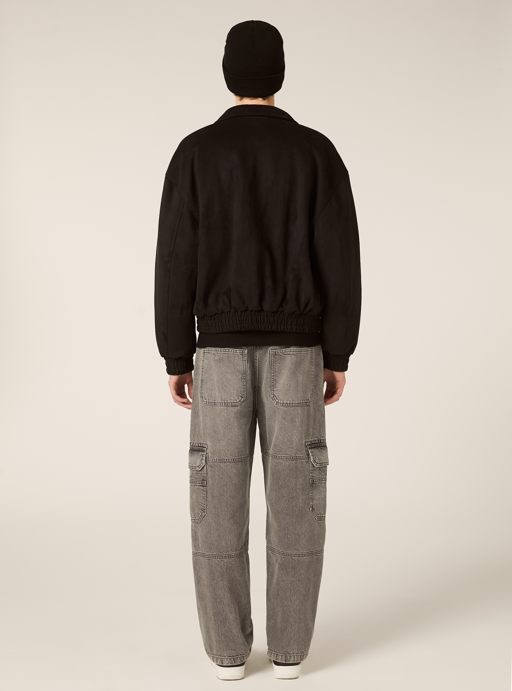 Bomber effetto camoscio boxy fit, BK1 BLACK