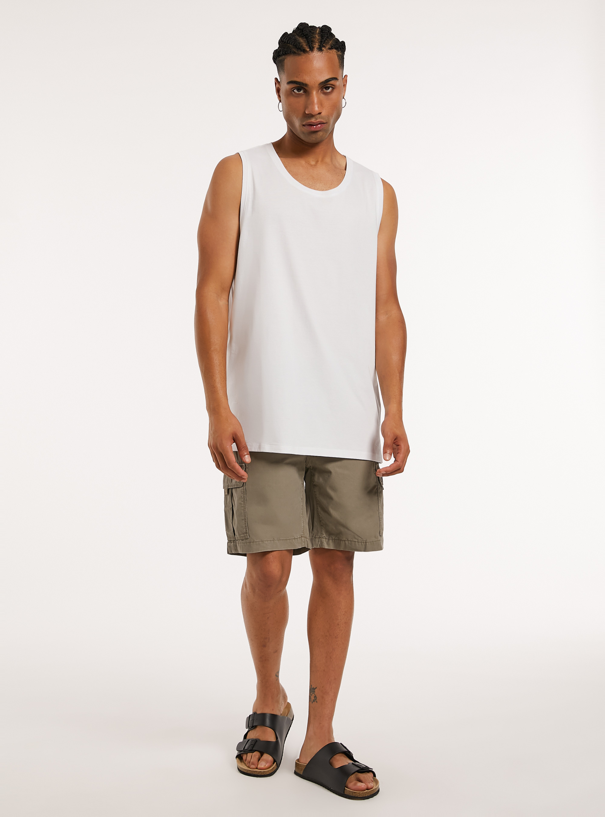 Solid-coloured comfort fit tank top, WH3 WHITE