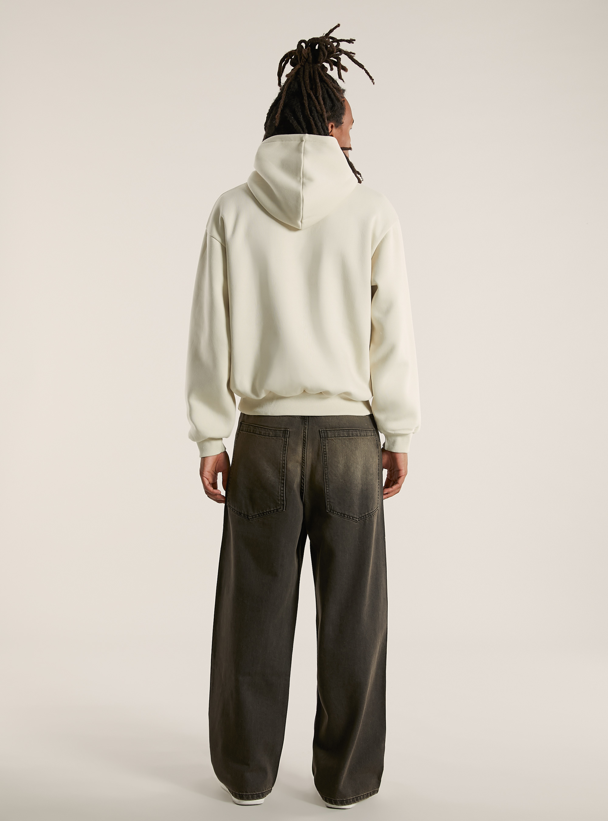 Felpa con cappuccio boxy fit, CR3 CREAM LIGHT