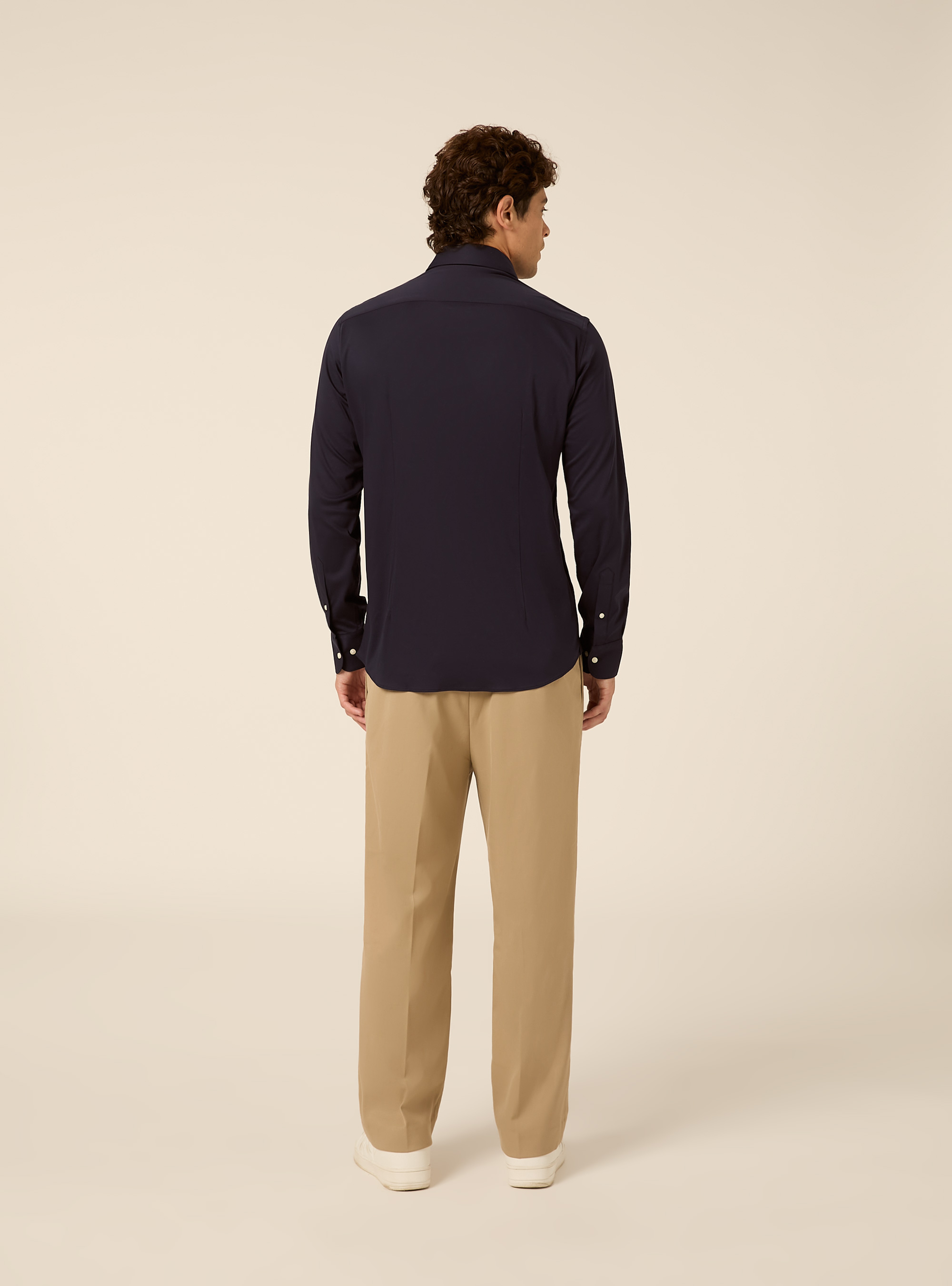 Camicia in jersey elasticizzato, NA1 NAVY DARK