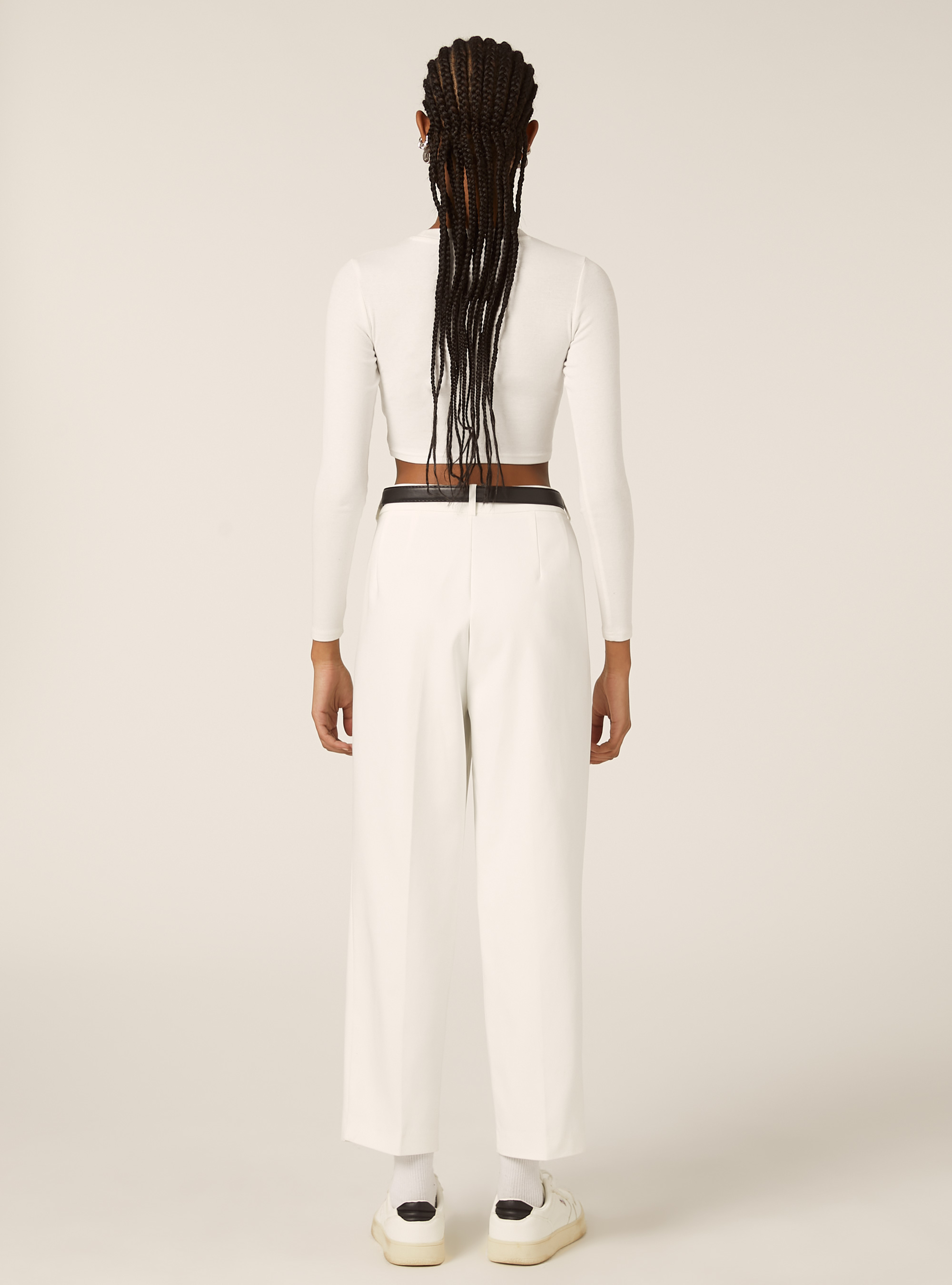 Pantalon ajusté avec ceinture, WH1 OFF WHITE