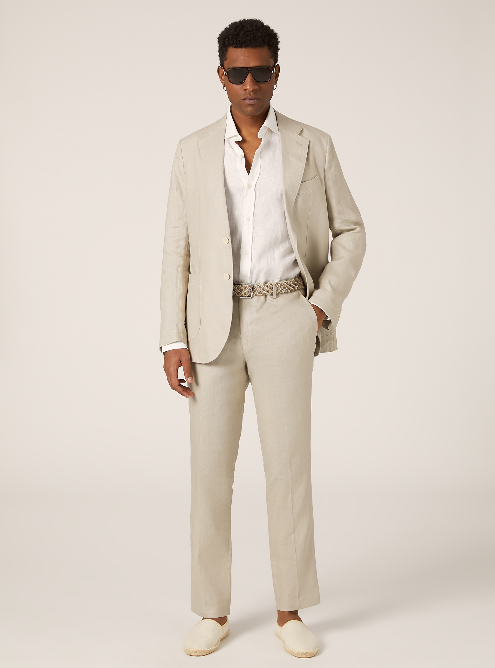 Pantalon en lin pur, BG3 BEIGE LIGHT