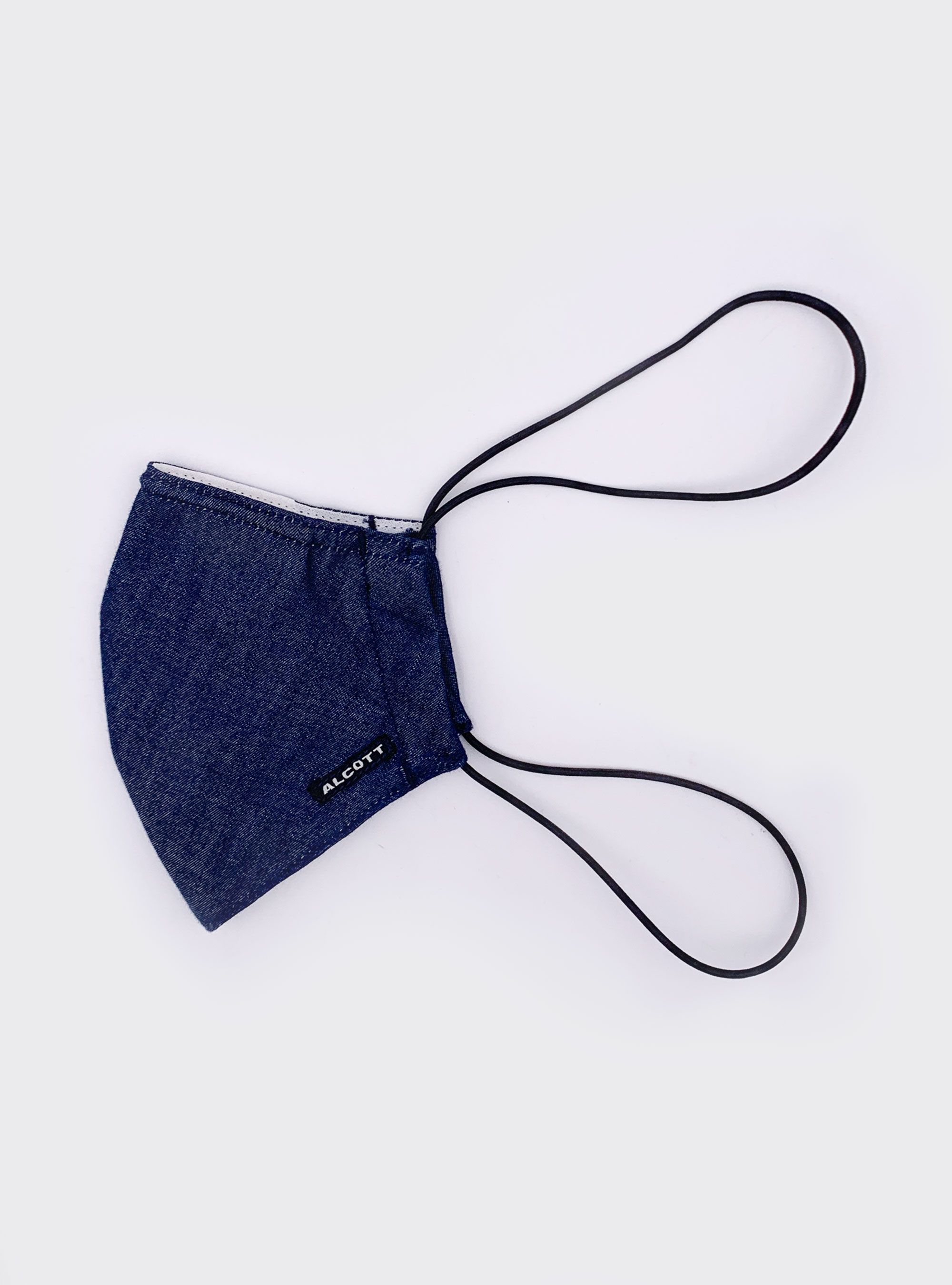 Denim mask cover with logo, C218 BLUE NAVY