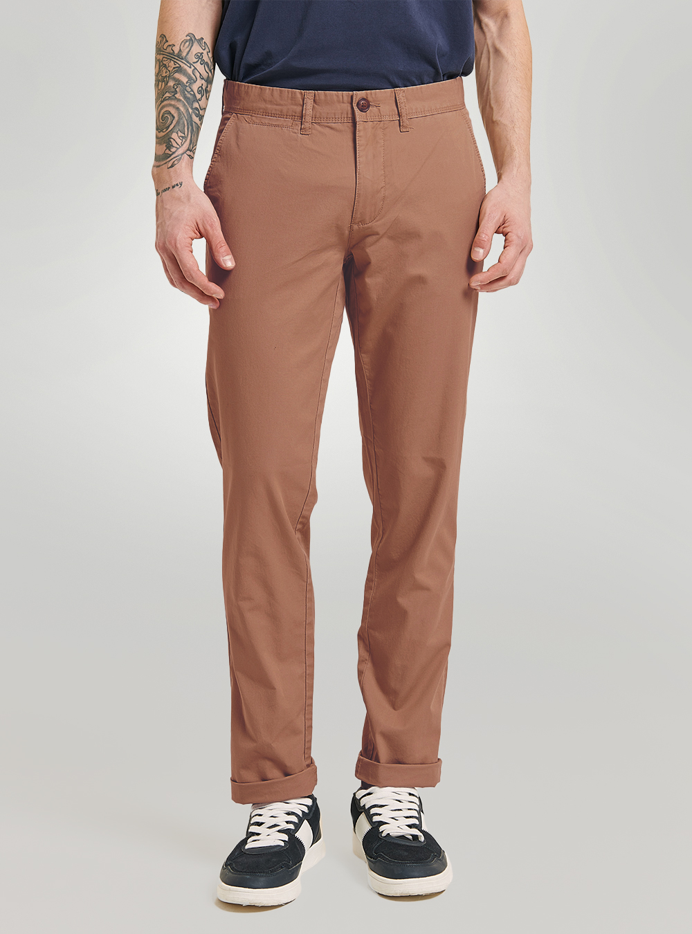 Twill chinos, C515 BROWN