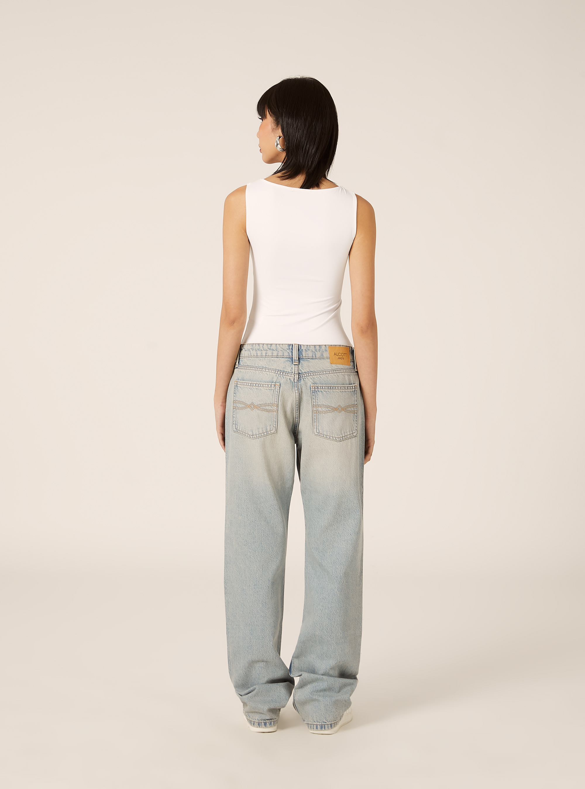 Jeans straight low waist, D006 AZURE