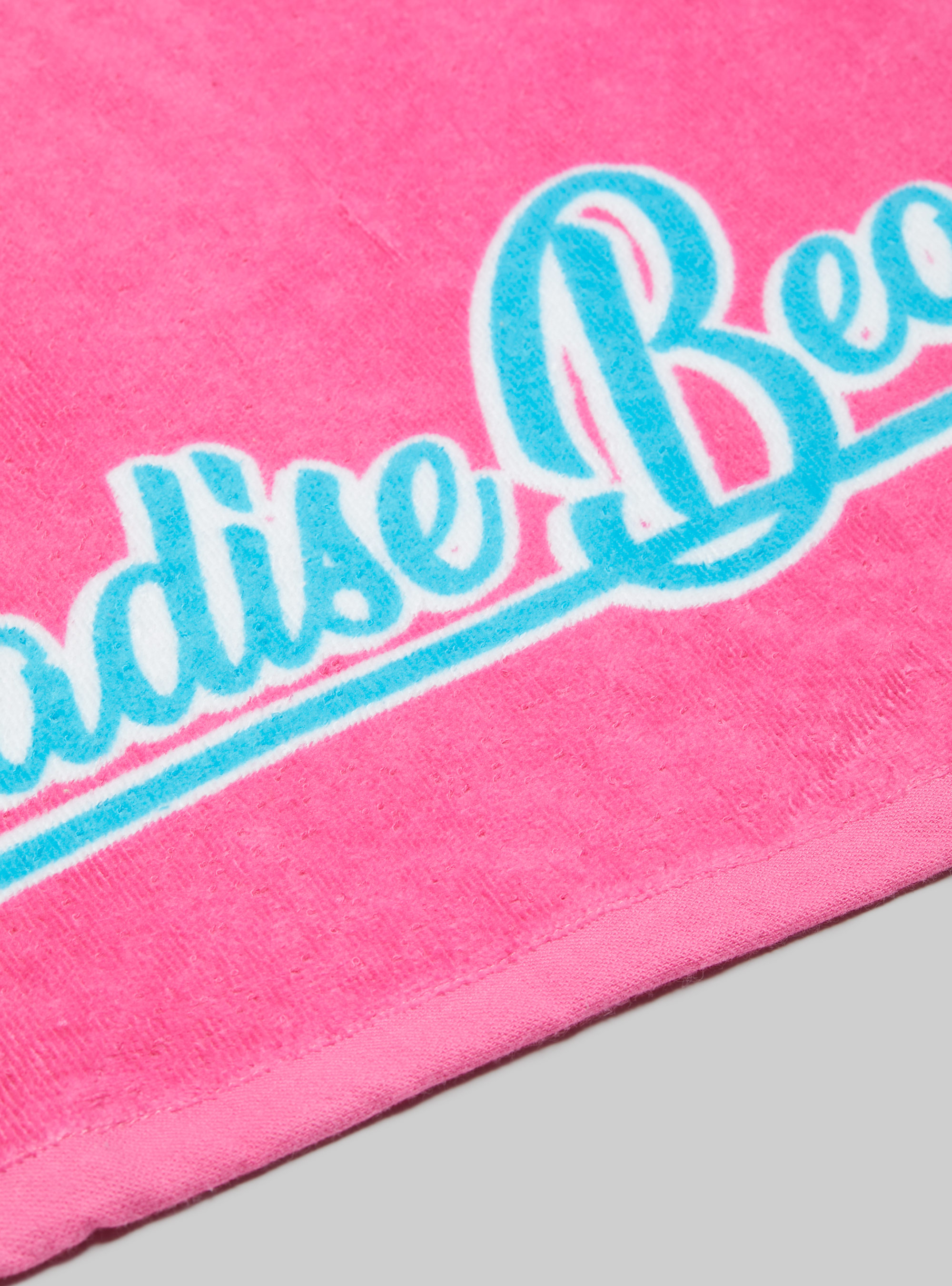 Strandtuch aus Baumwolle mit Aufdruck, FPK1 DARK PINK FLUO