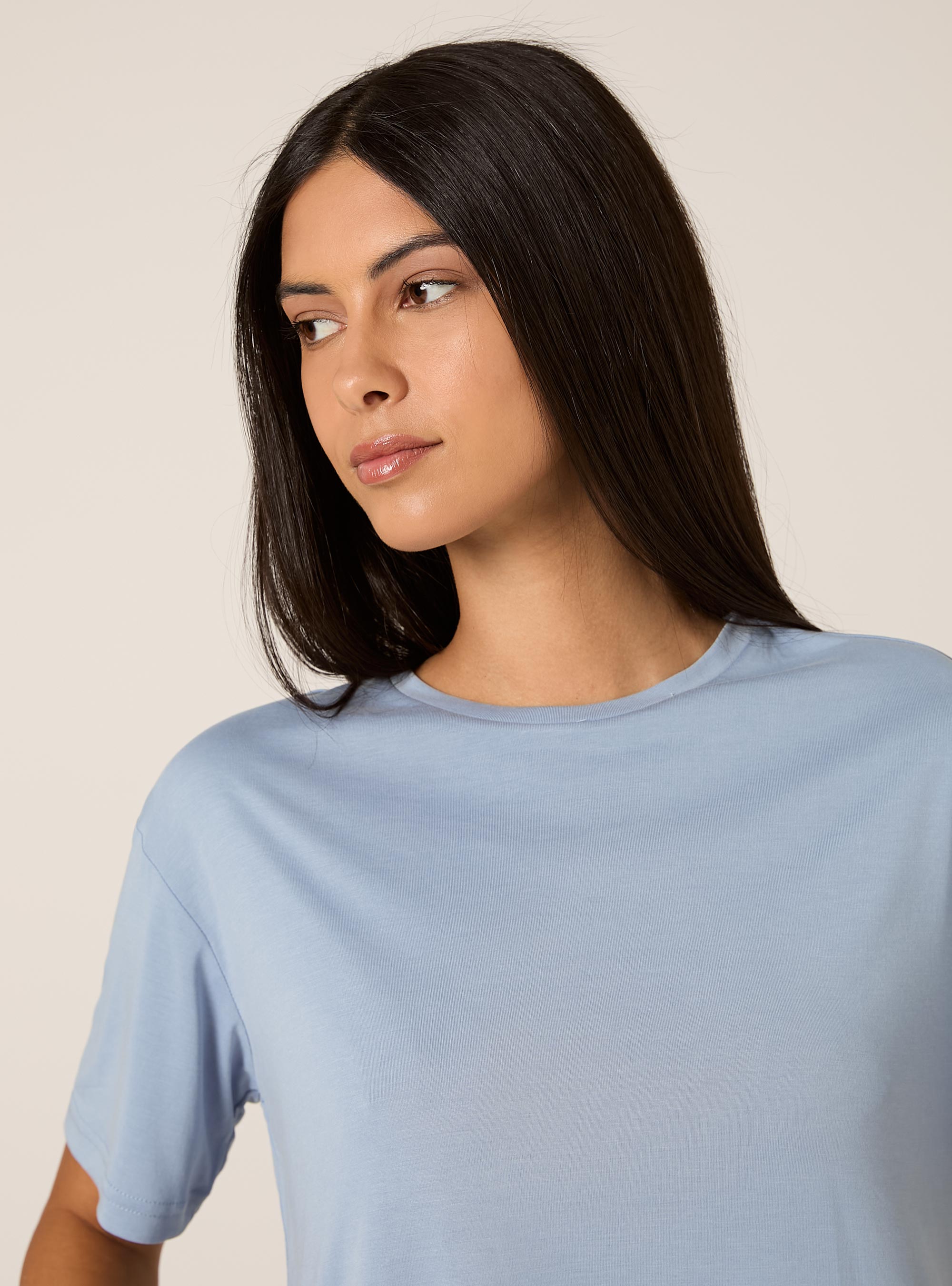 Gek&uuml;rztes T-Shirt mit weichem Griff, AZ3 AZURE LIGHT