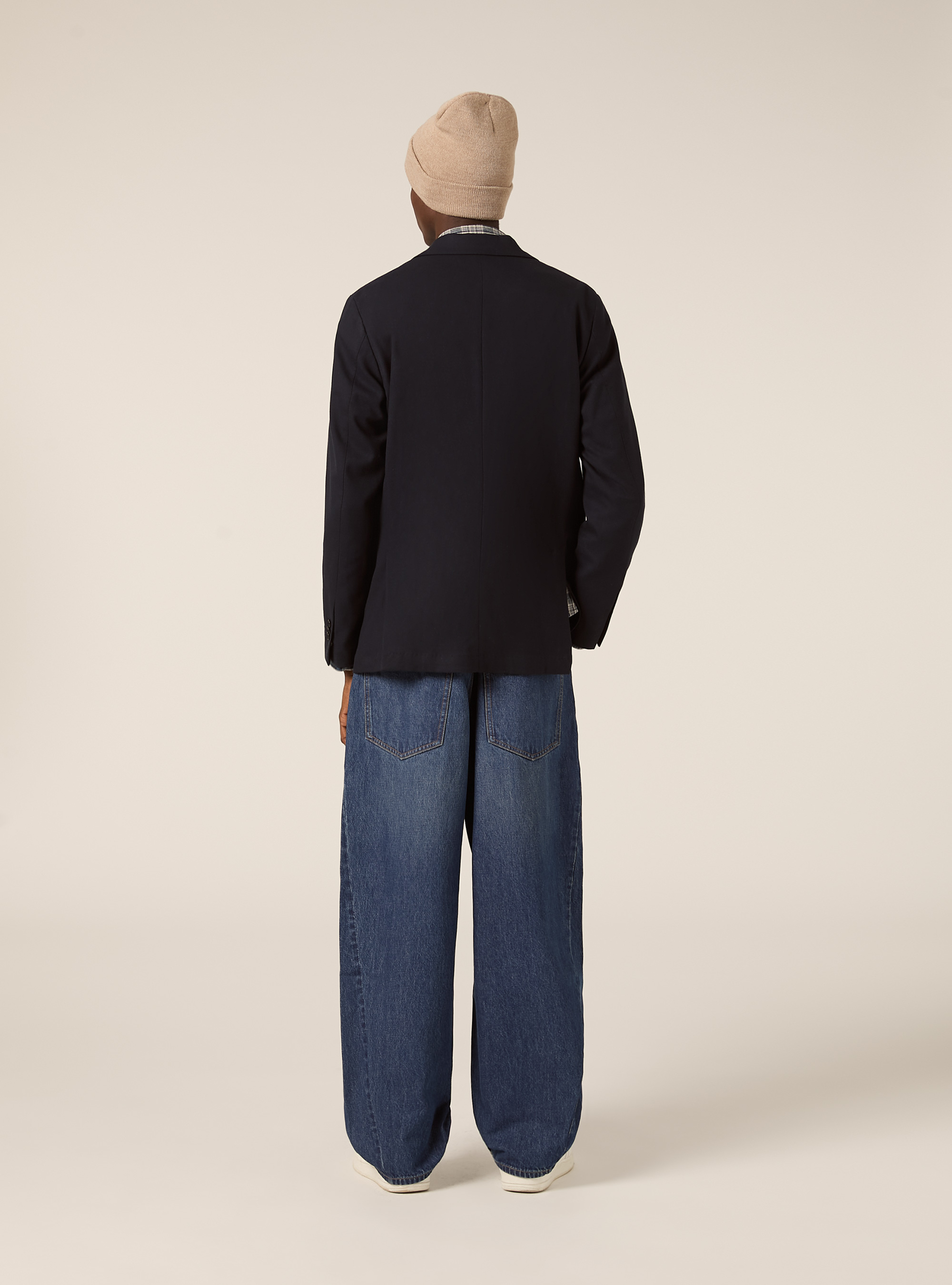 Giacca monopetto con tasca a toppa in miso lana, NA1 NAVY DARK