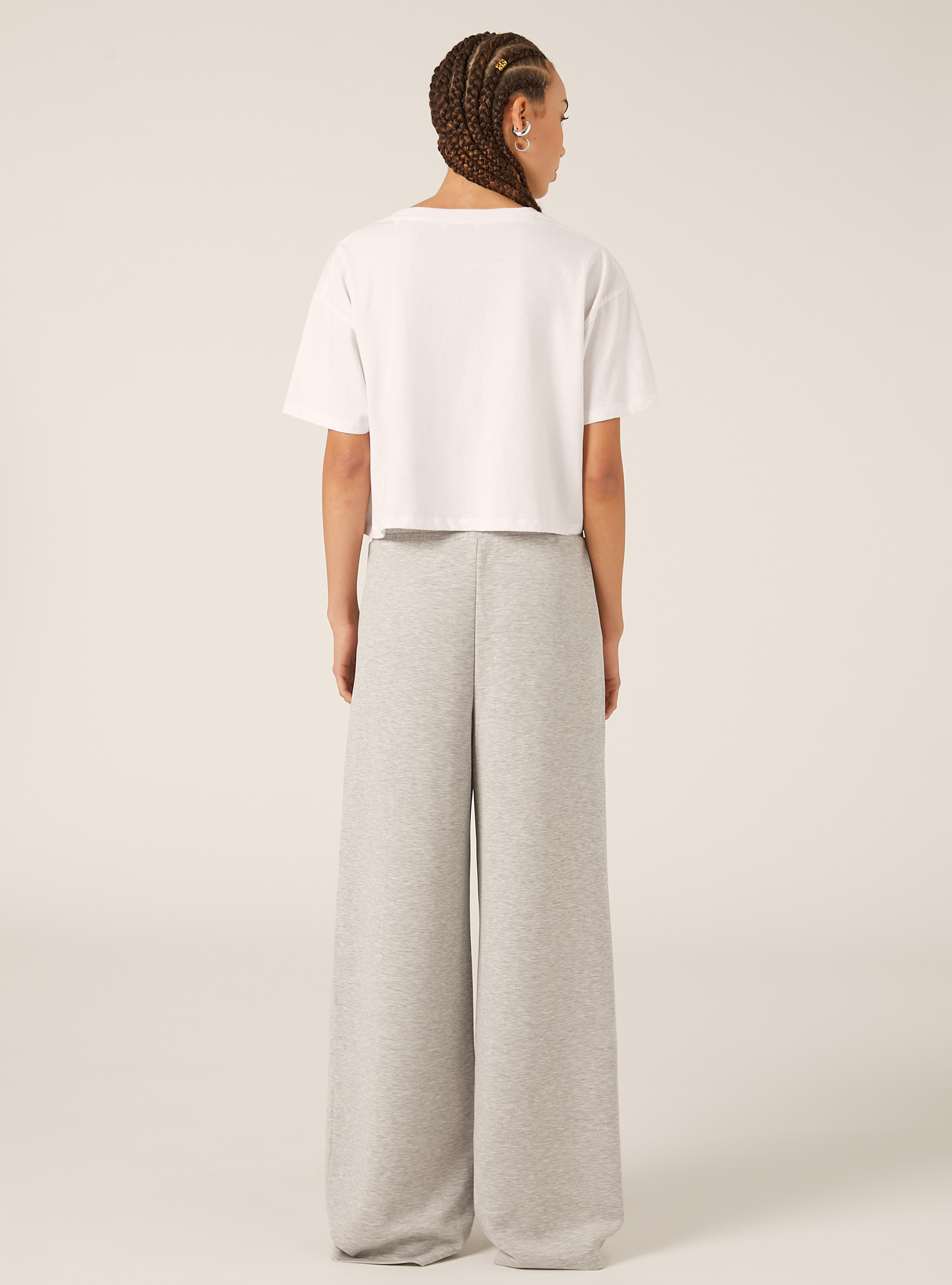 Soft touch wide leg joggers, MGY3 GREY MEL LIGHT