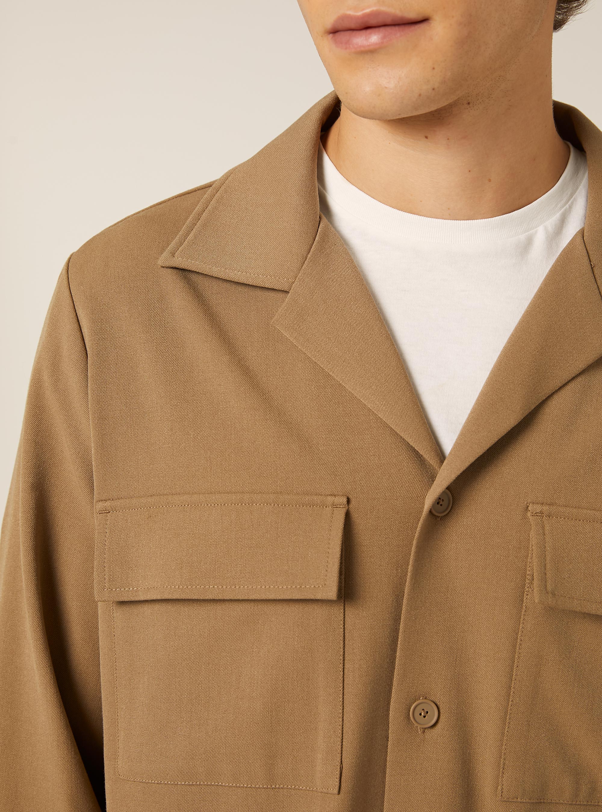 Twillhemd mit großen Taschen, TB1 TOBACCO DARK