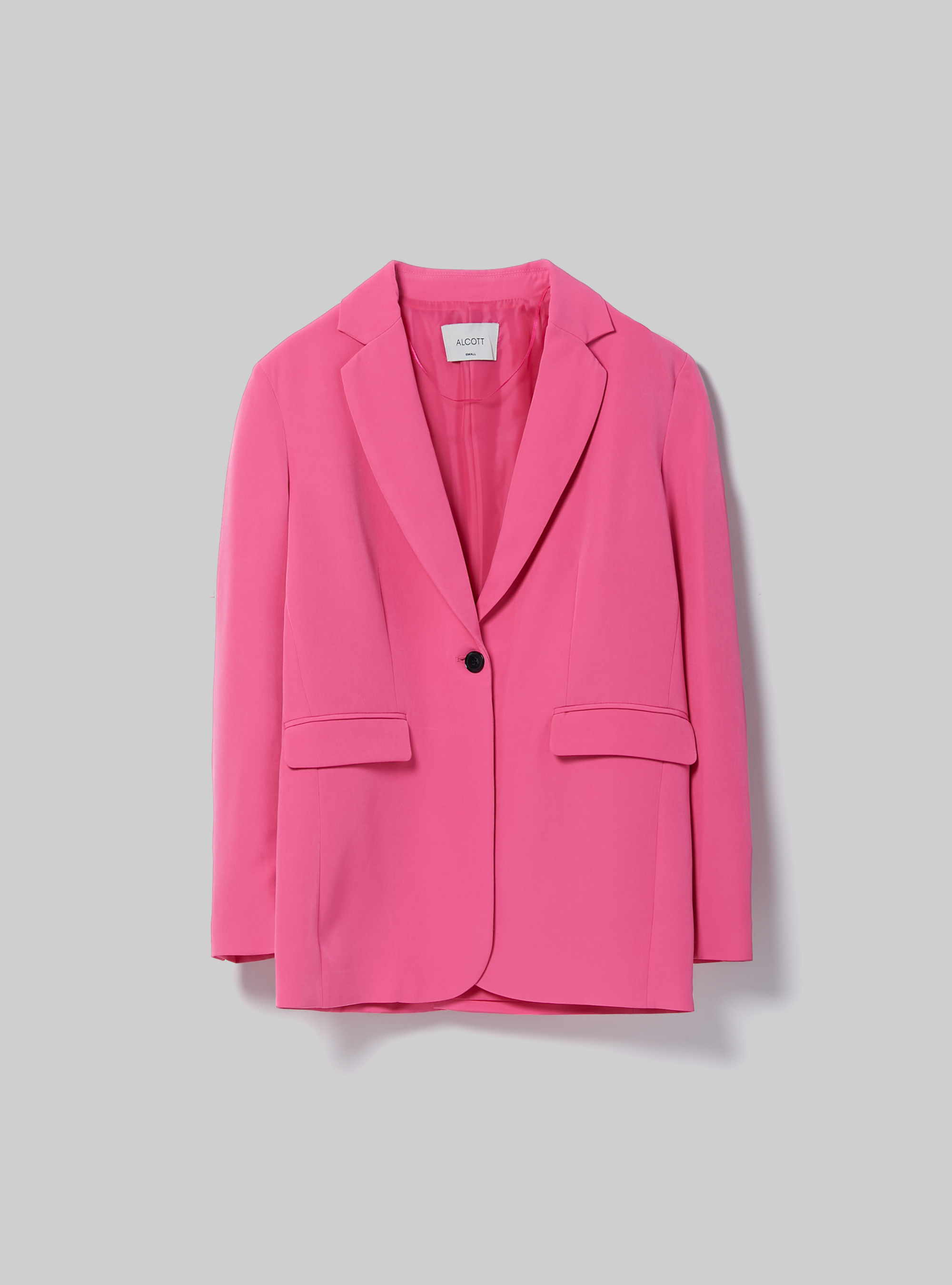Plain-coloured single-breasted blazer, FX2 FUXIA MEDIUM