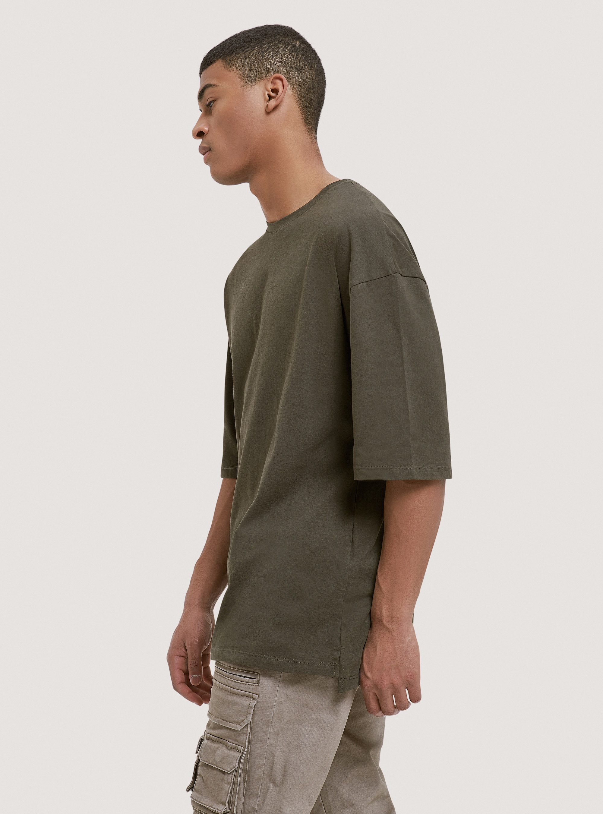 T-Shirt aus Baumwolle in Übergröß, C6609 KAKY