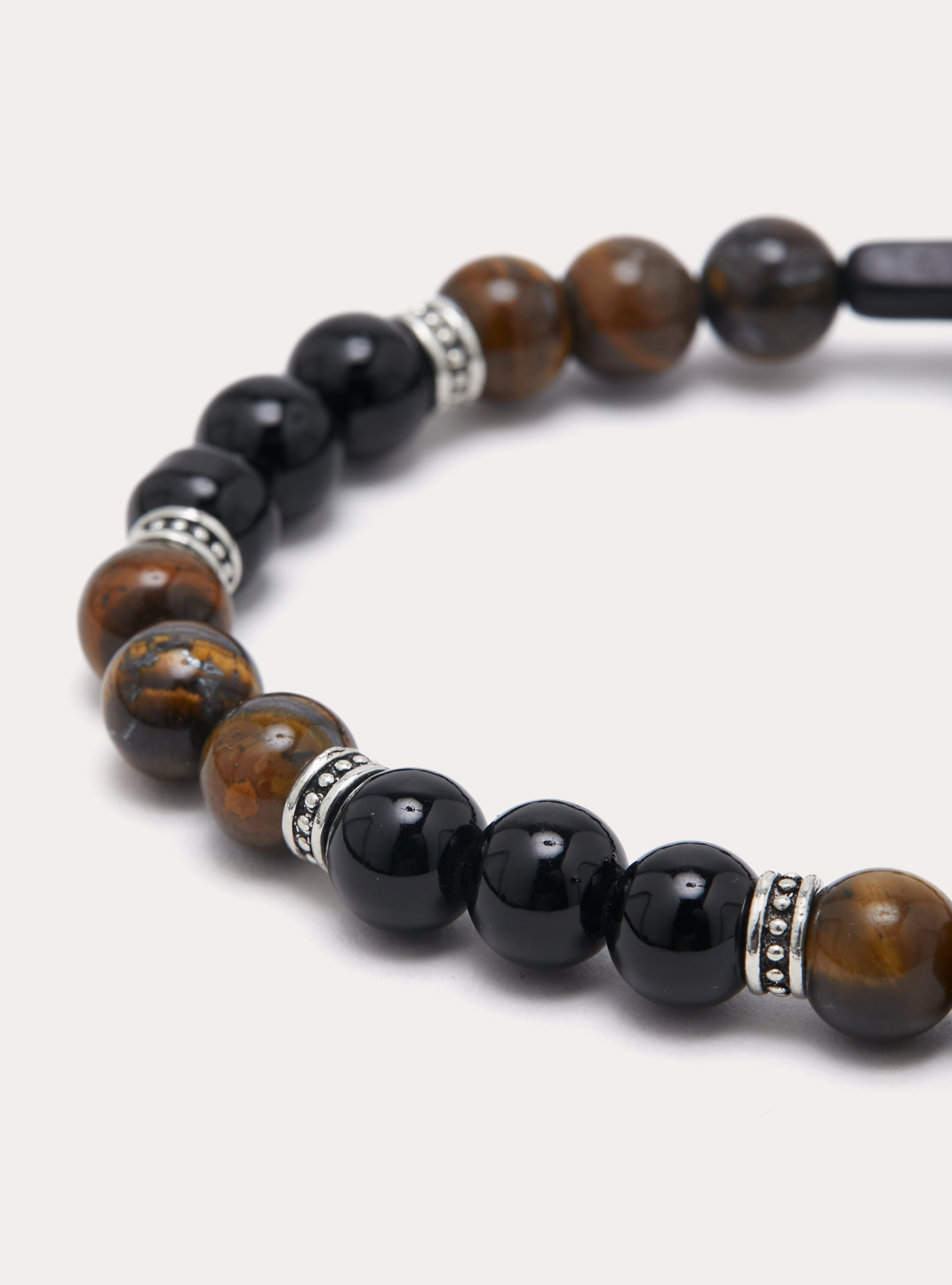 Bracciale con perline in vetro e pietra, BK1 BLACK