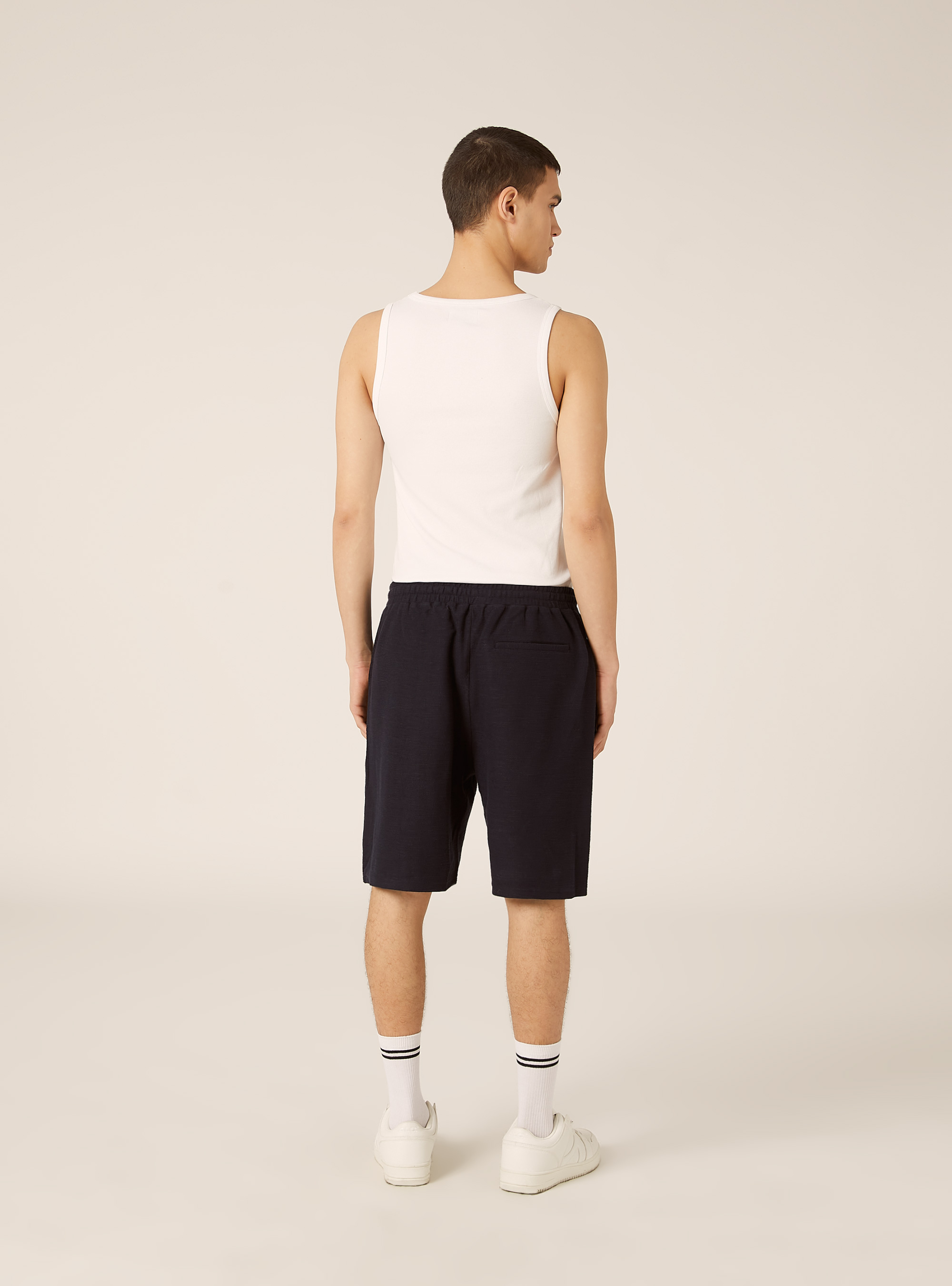 Bermuda   tessuto interlock waffle, NA1 NAVY DARK