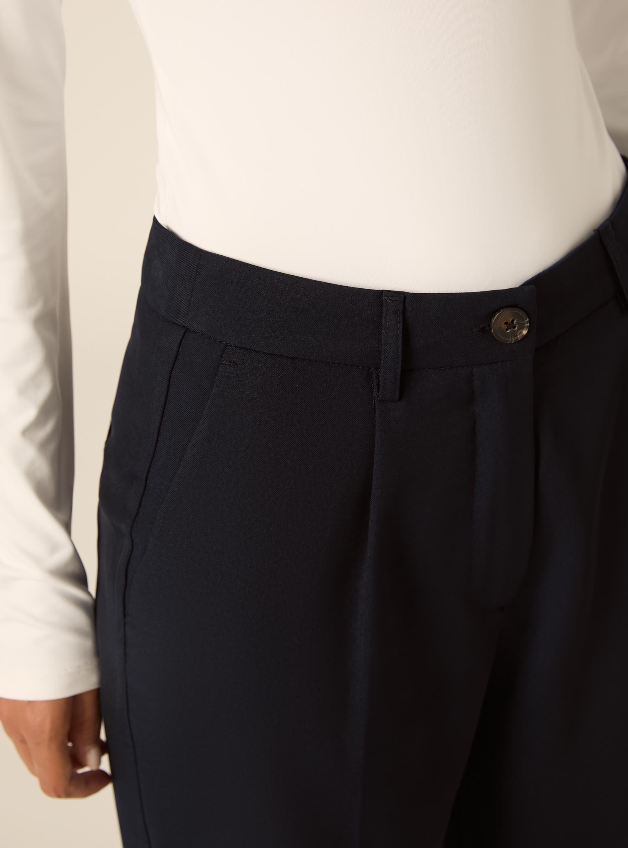 Pantaloni con pence, NA2 NAVY MEDIUM