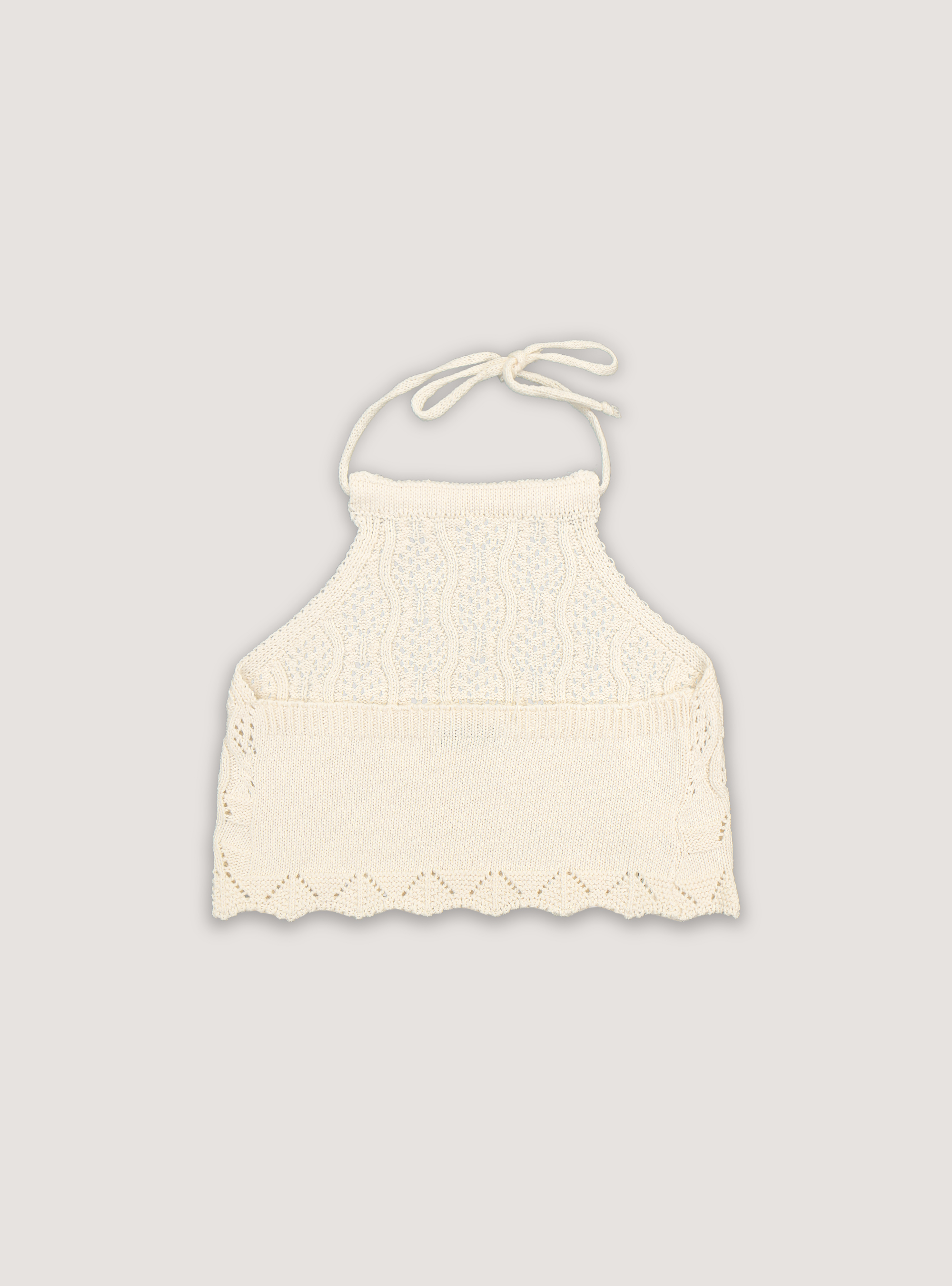 Top en maille crochetée, WH1 OFF WHITE