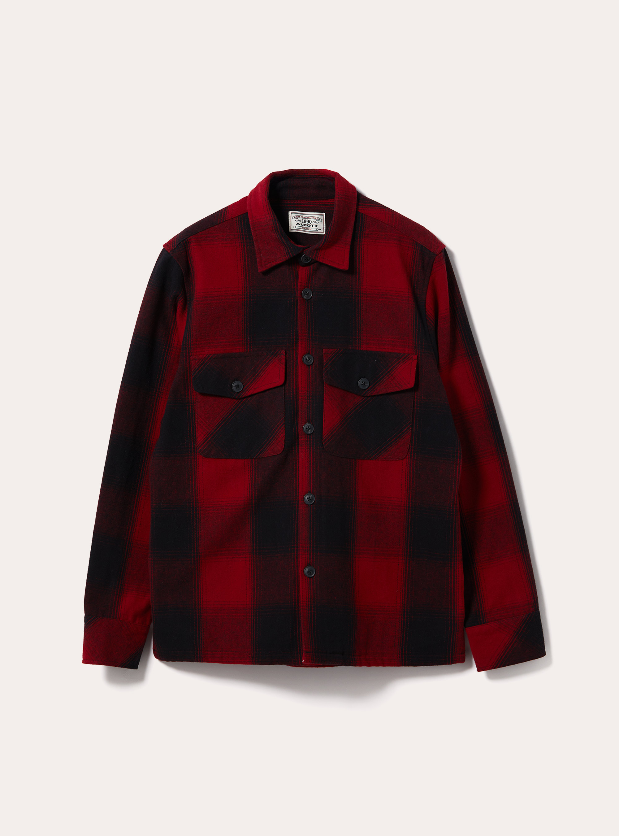 Checked shirt jacket, RD2 RED MEDIUM