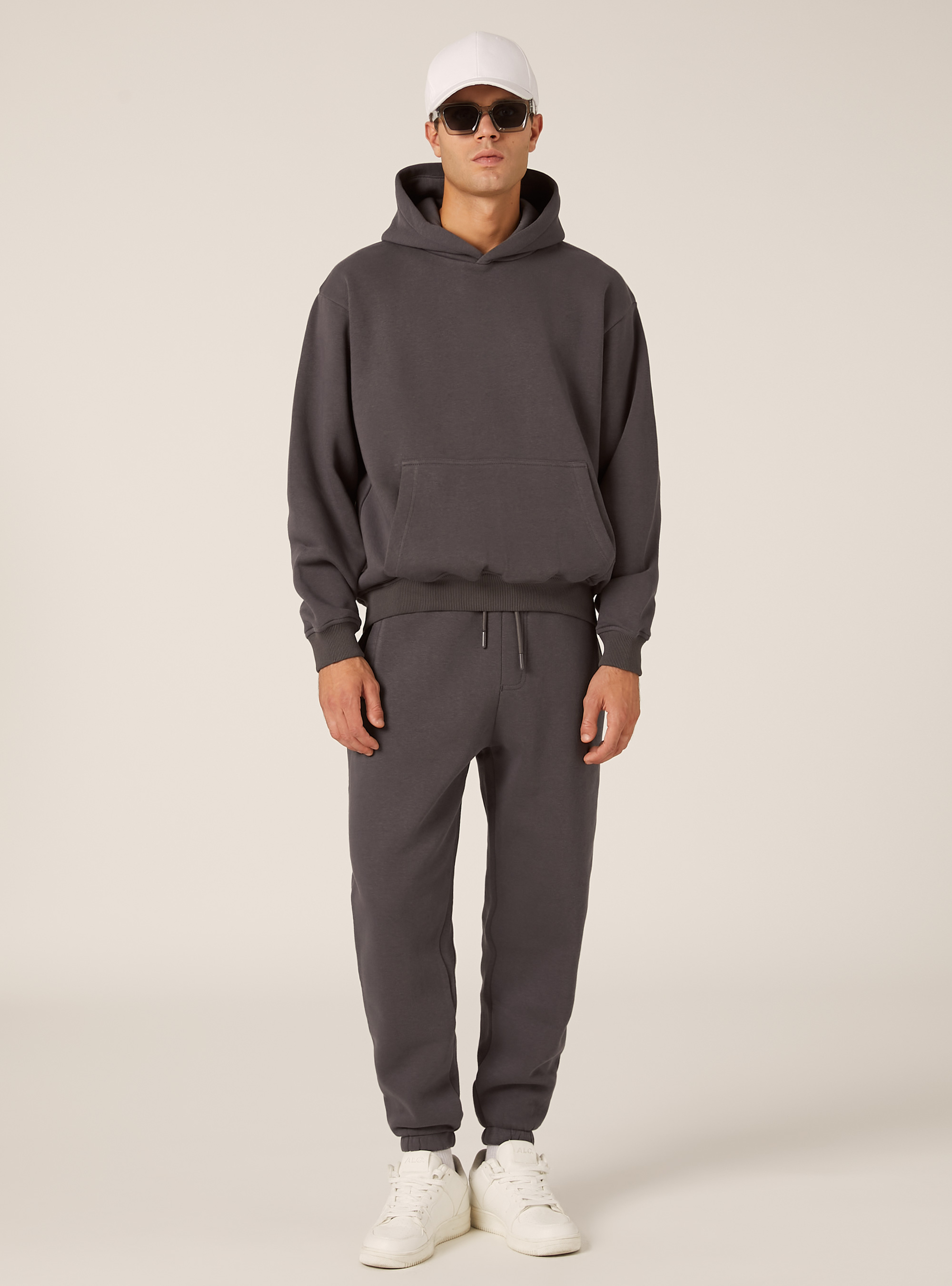 Boxy fit hoodie, GY1 GREY DARK