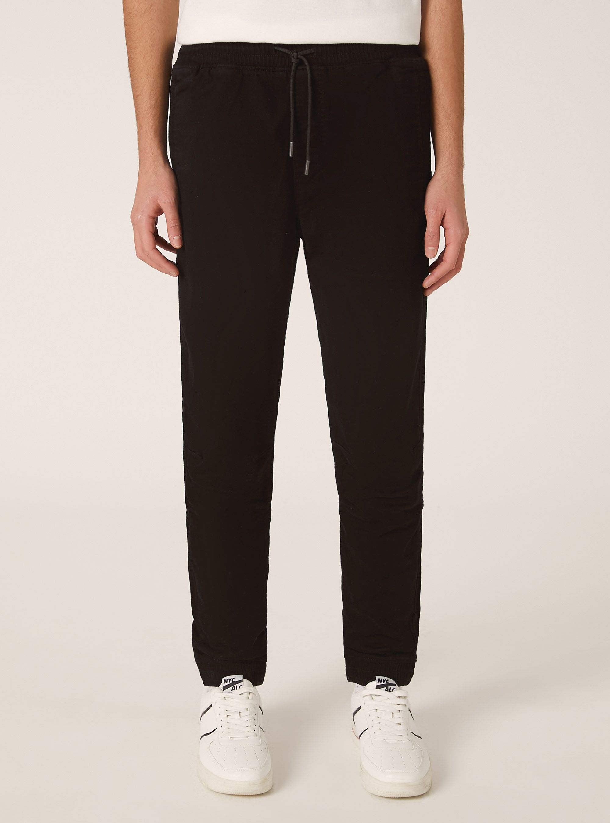 Cotton jogger trousers, BK1 BLACK