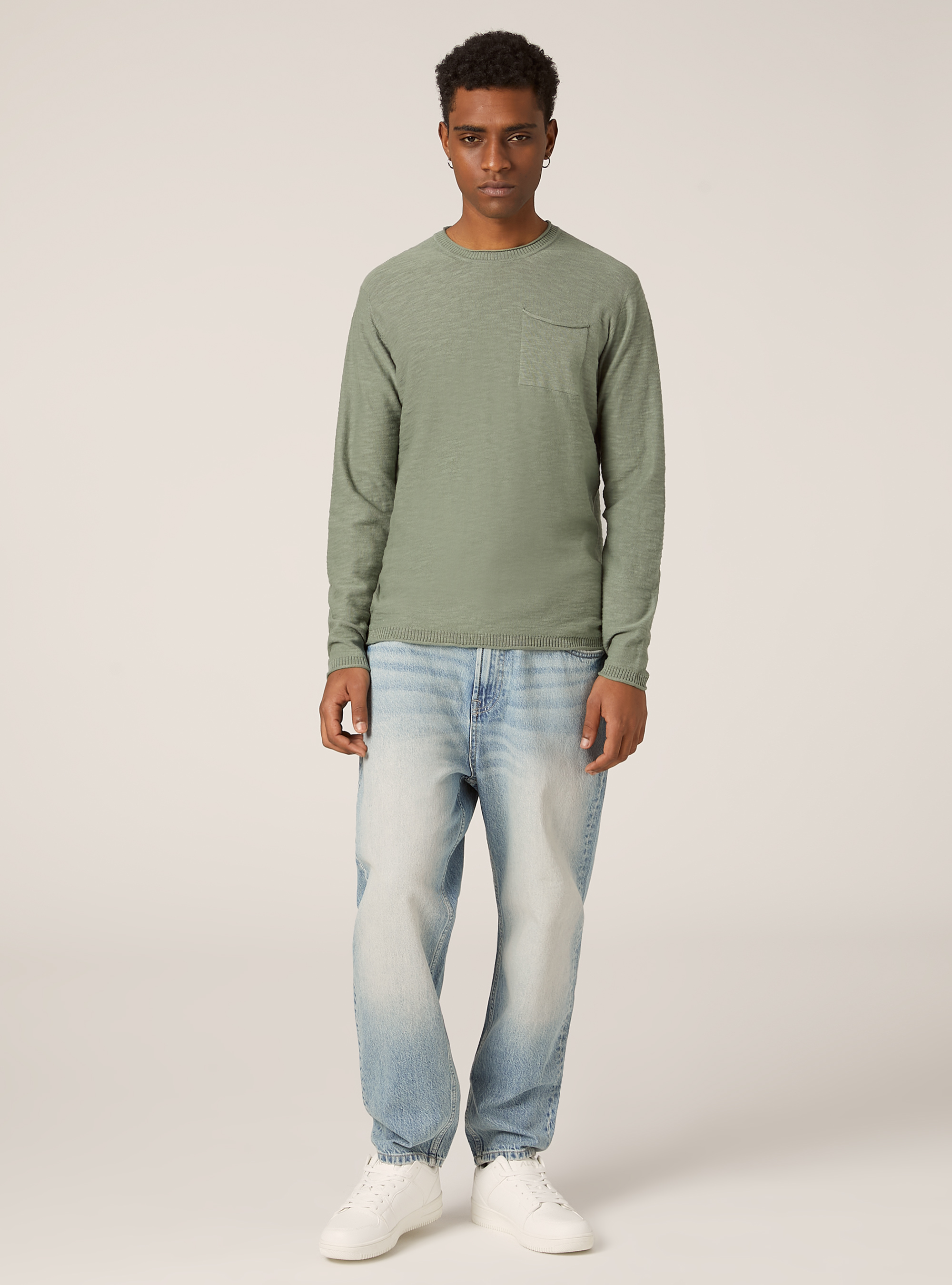 Pull en coton slub l&eacute;ger, KY3 KAKY LIGHT