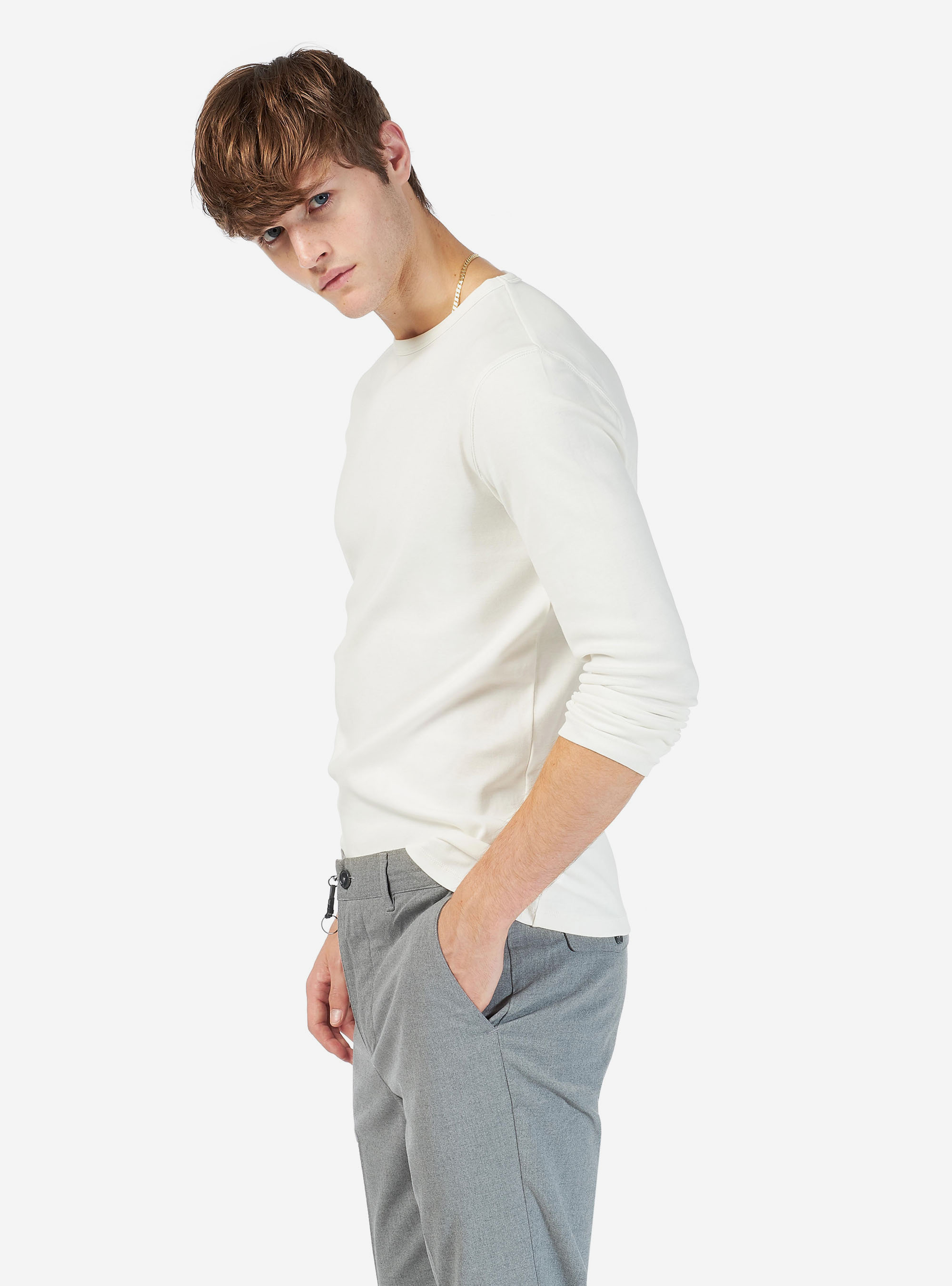 Basic t-shirt 100% cotton comfort fit, BLANCO