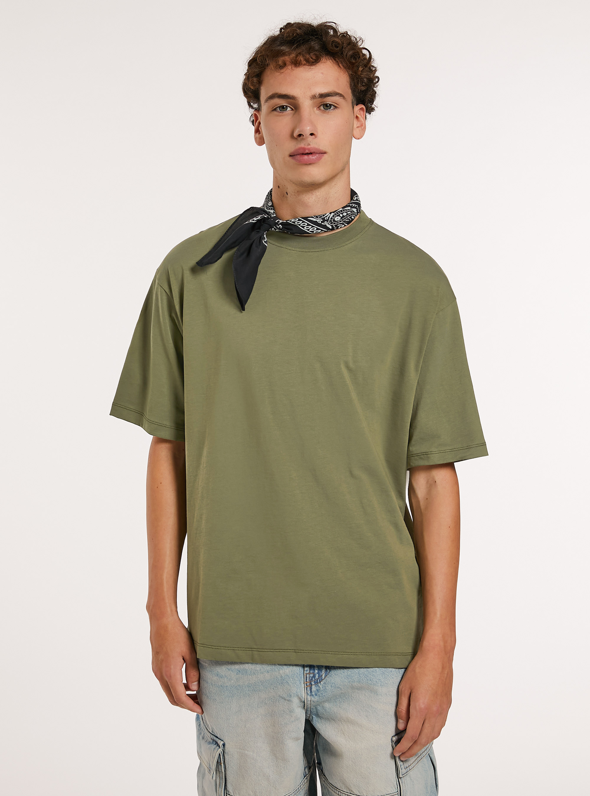 Boxy fit cotton t-shirt, KY2 KAKY MEDIUM