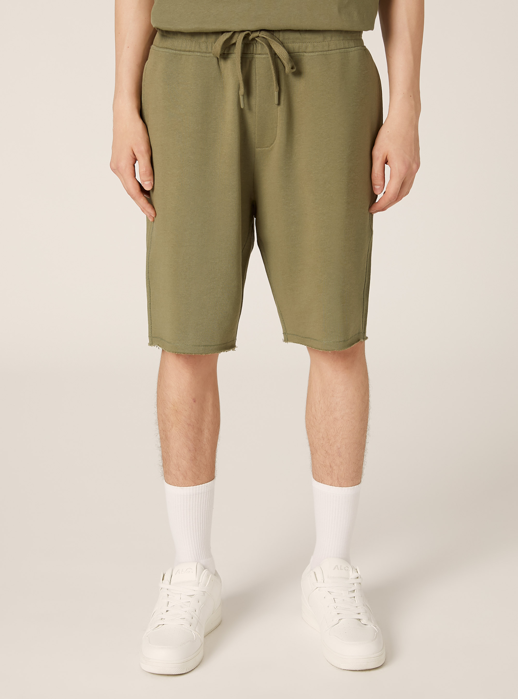 Cotton jogger bermuda shorts, KY2 KAKY MEDIUM