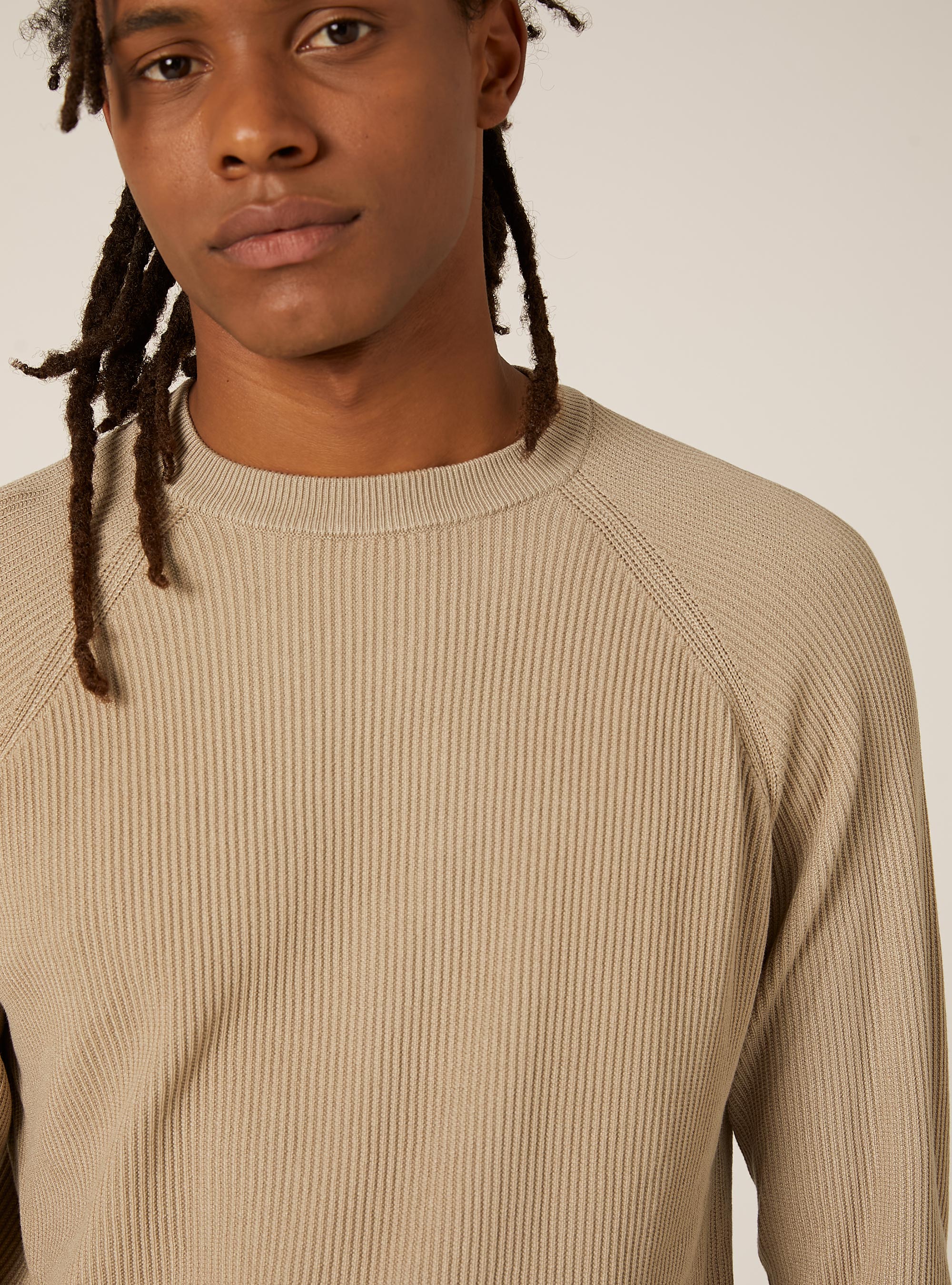 Jersey ligero de canalé, BG2 BEIGE MEDIUM