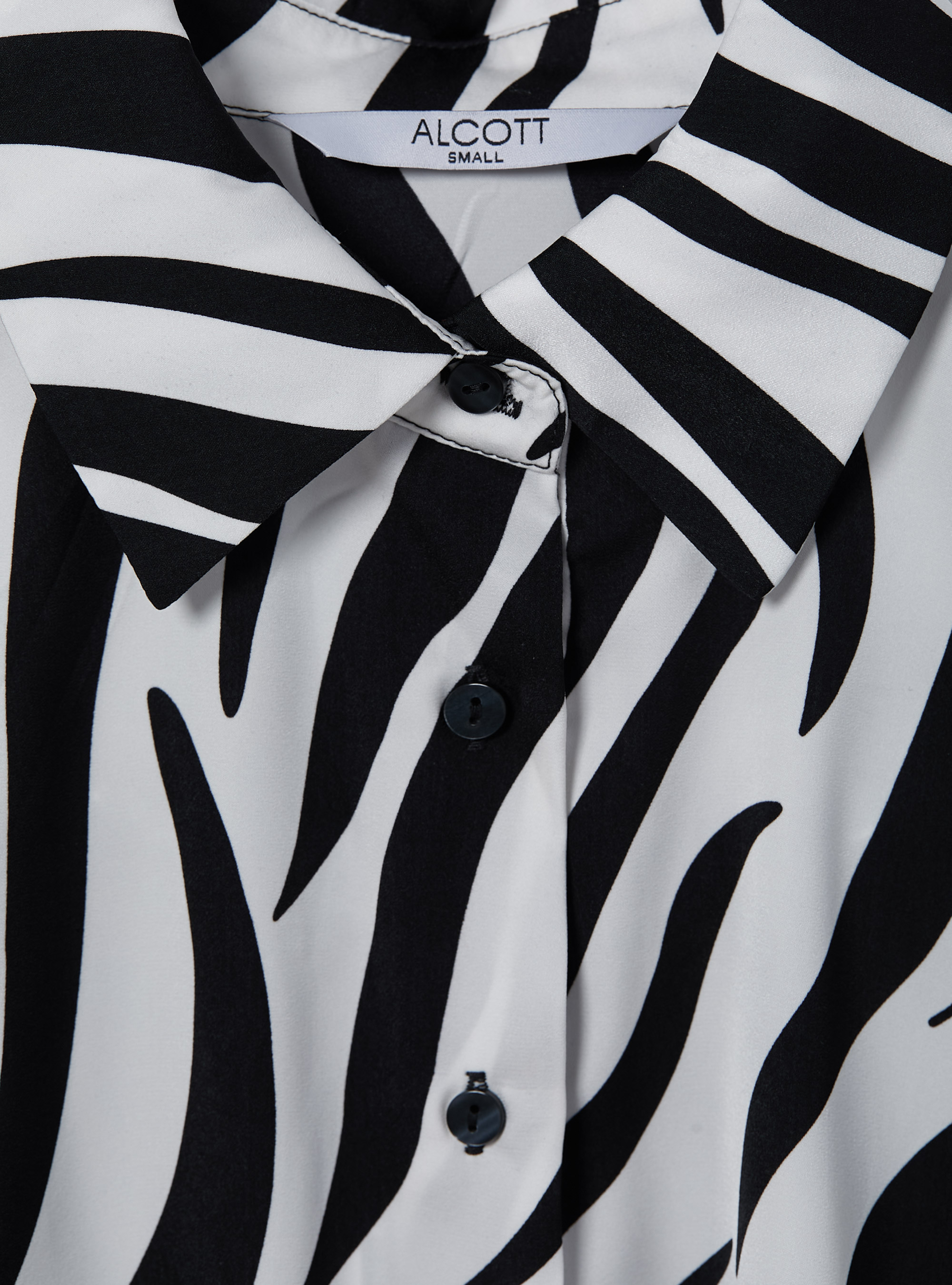 Satin shirt with animal print, ZEBRA