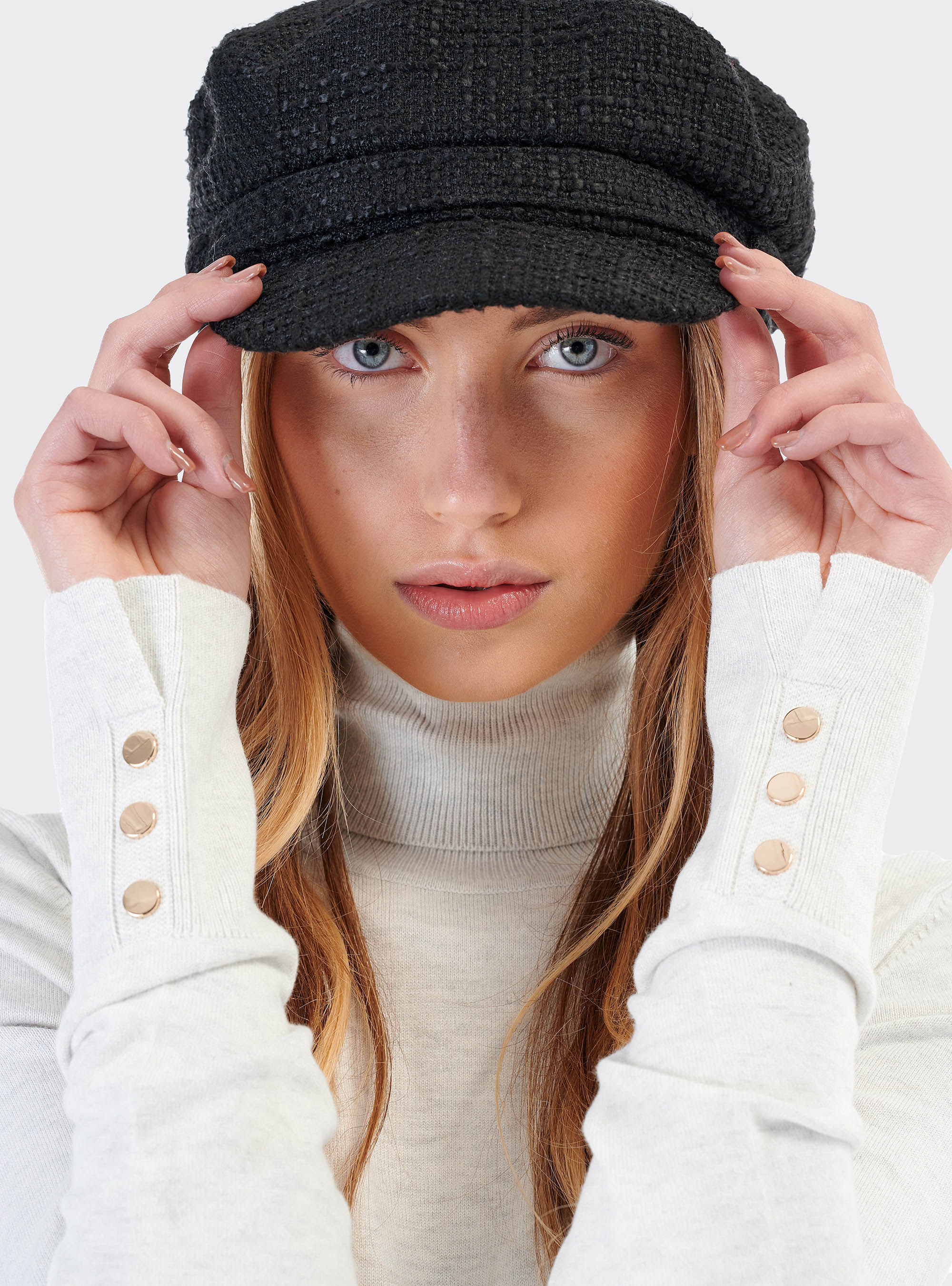 High neck pullover, WHITE MELANGE