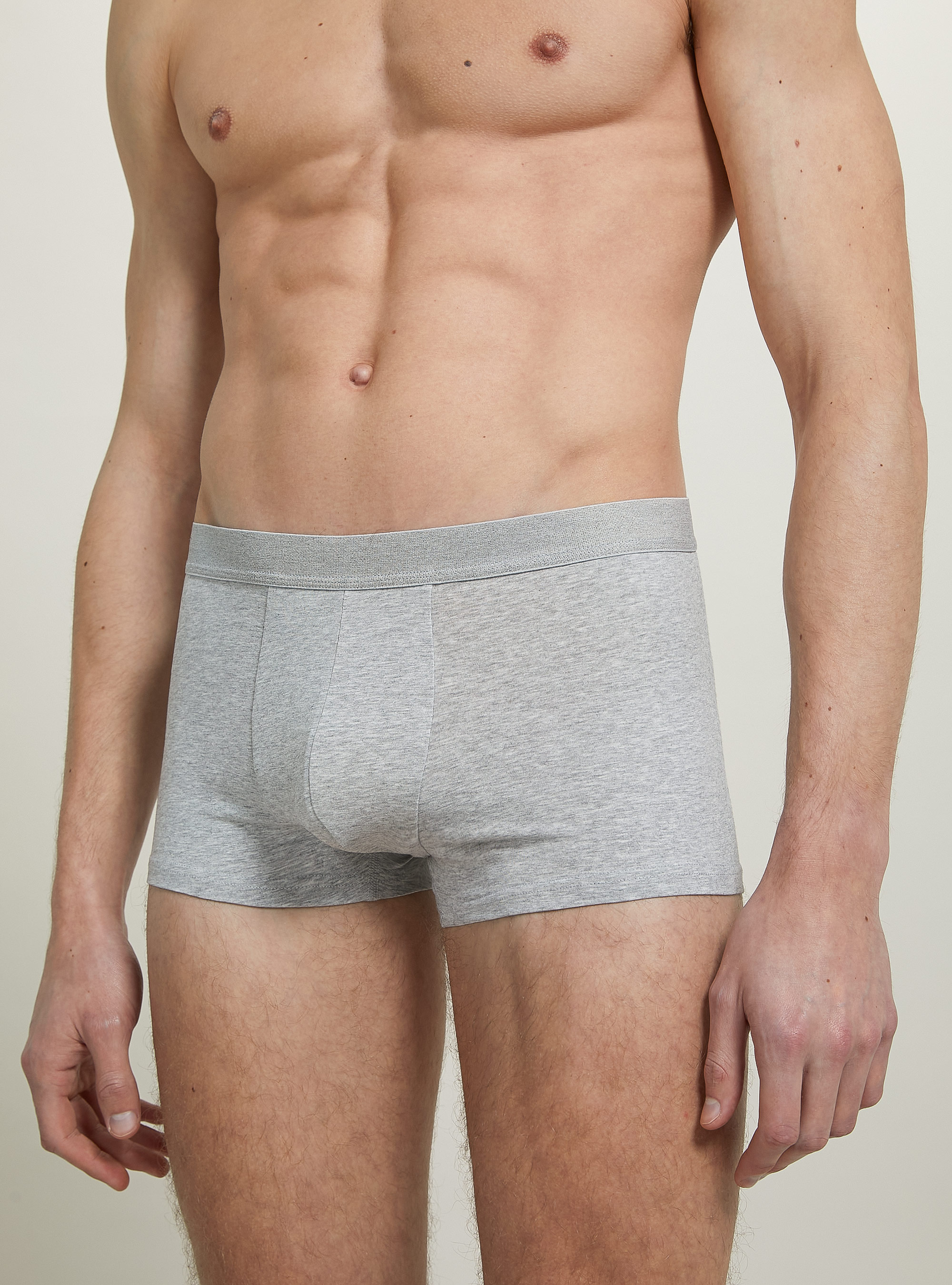 Set of 3 stretch cotton boxer shorts, MGY2 GREY MEL MEDIUM