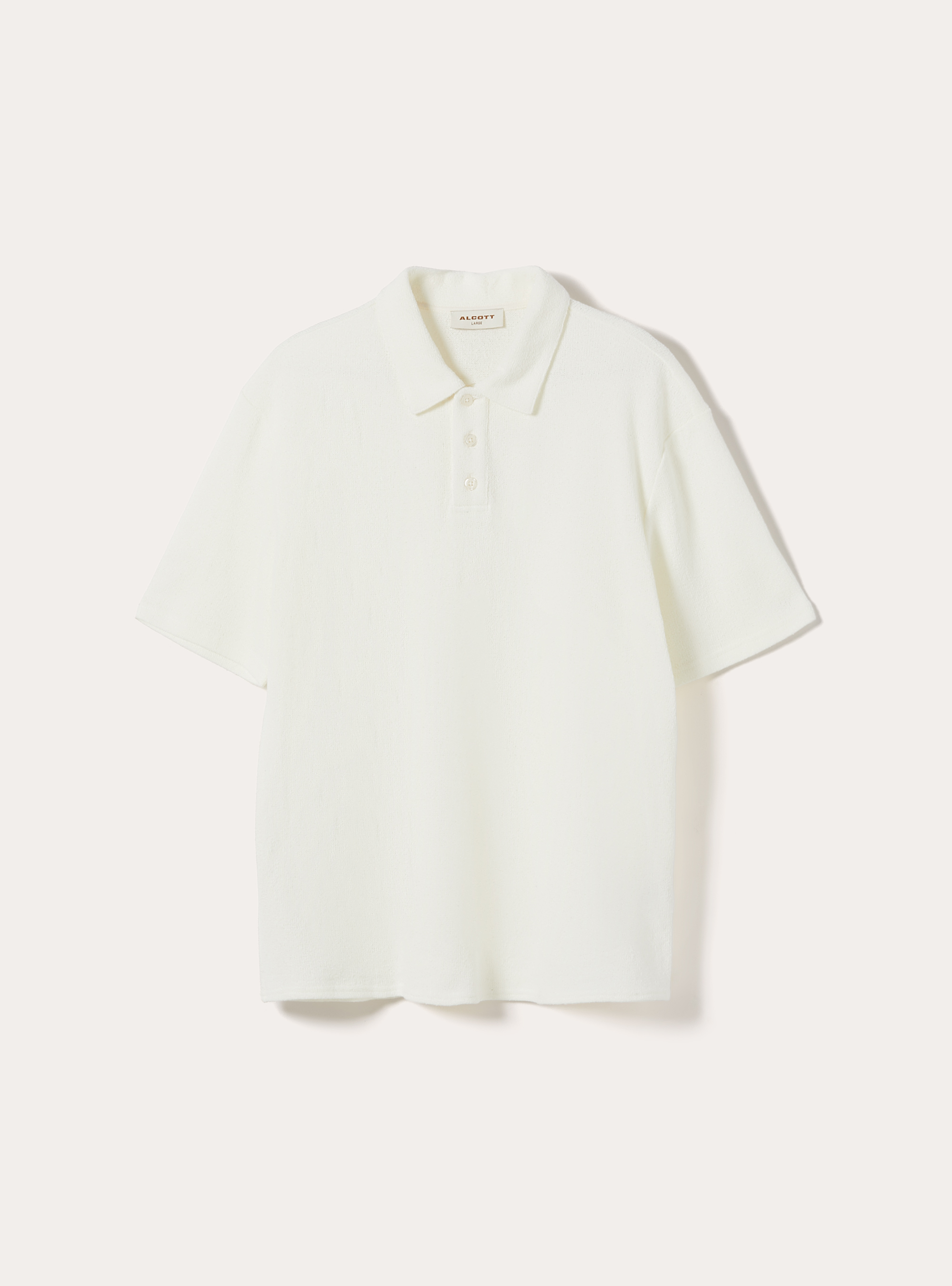 Polo effetto maglia regular fit, WH1 OFF WHITE