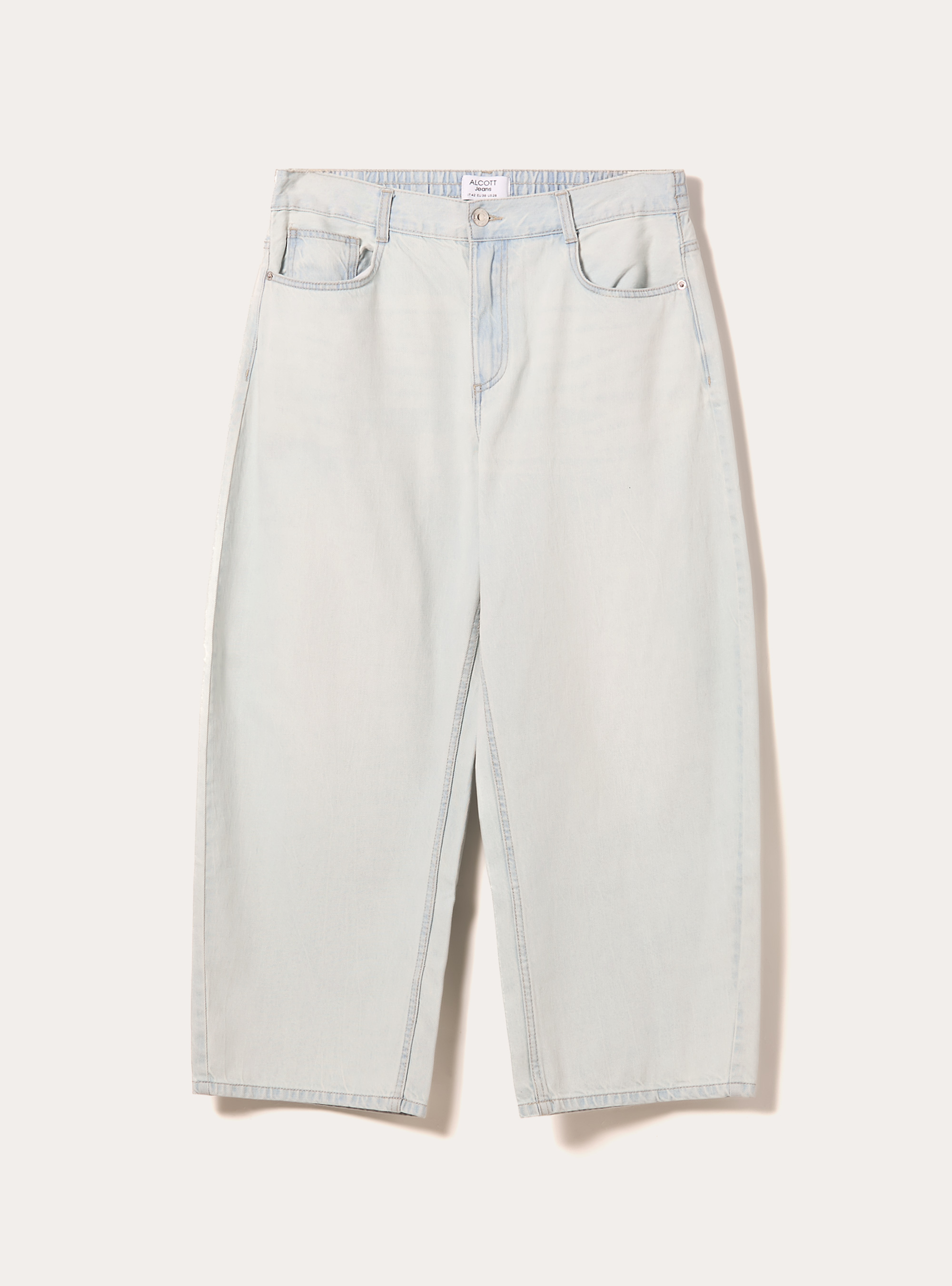 Jeans coupe barrel, D006 AZURE