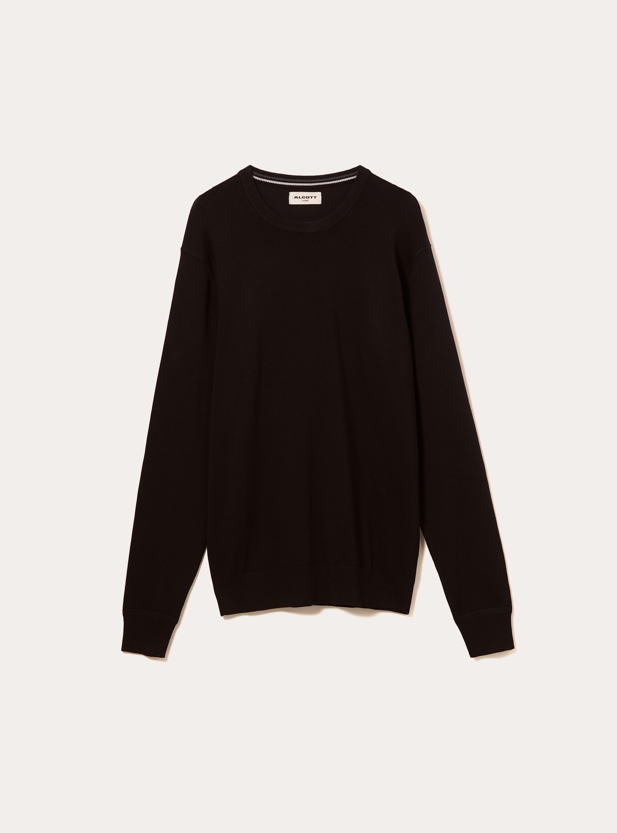 Pull à col rond en viscose Ecovero, BK1 BLACK