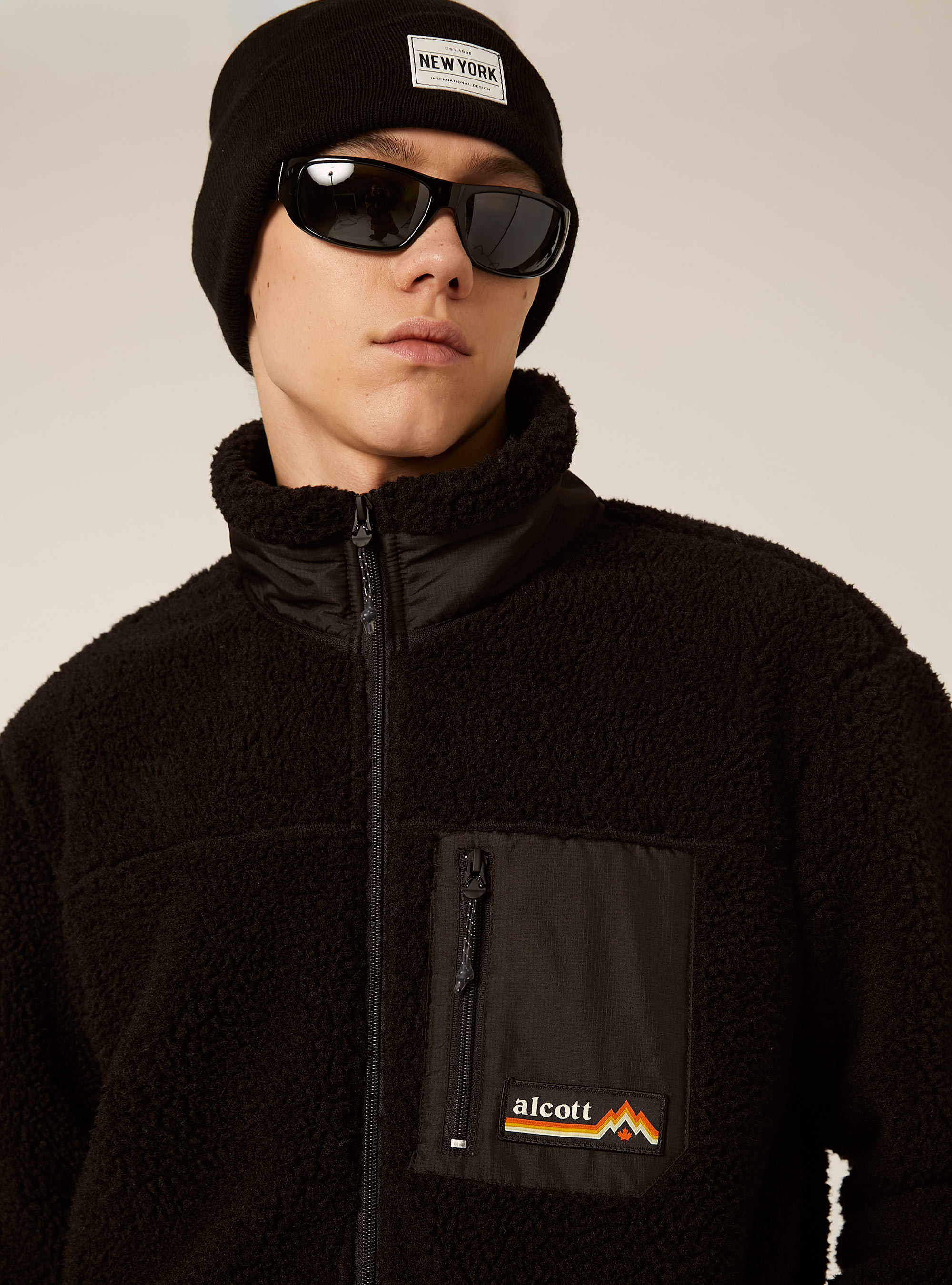 Giacca in pile, BK1 BLACK