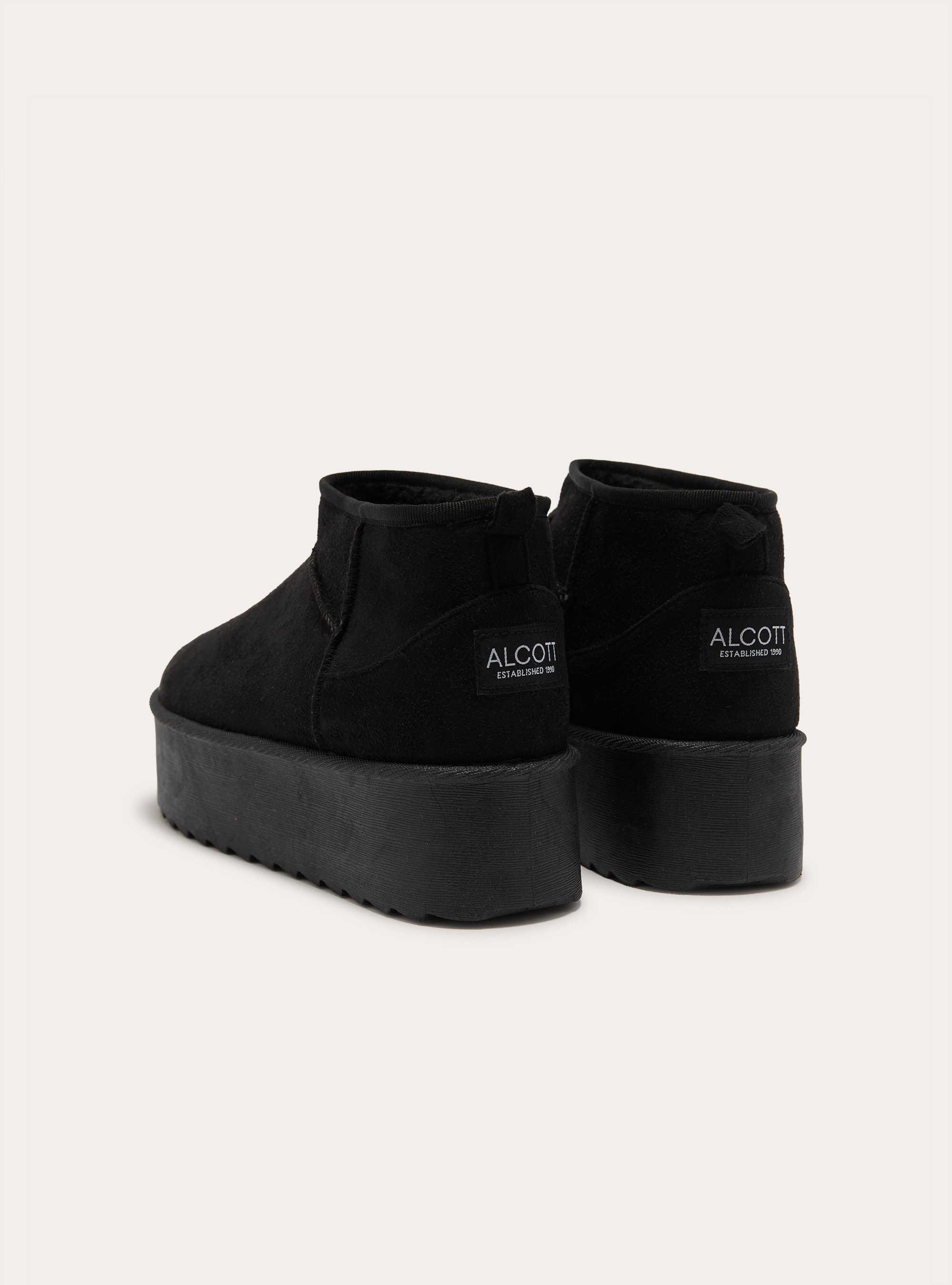 Stivaletti scamosciati con platform, BK1 BLACK