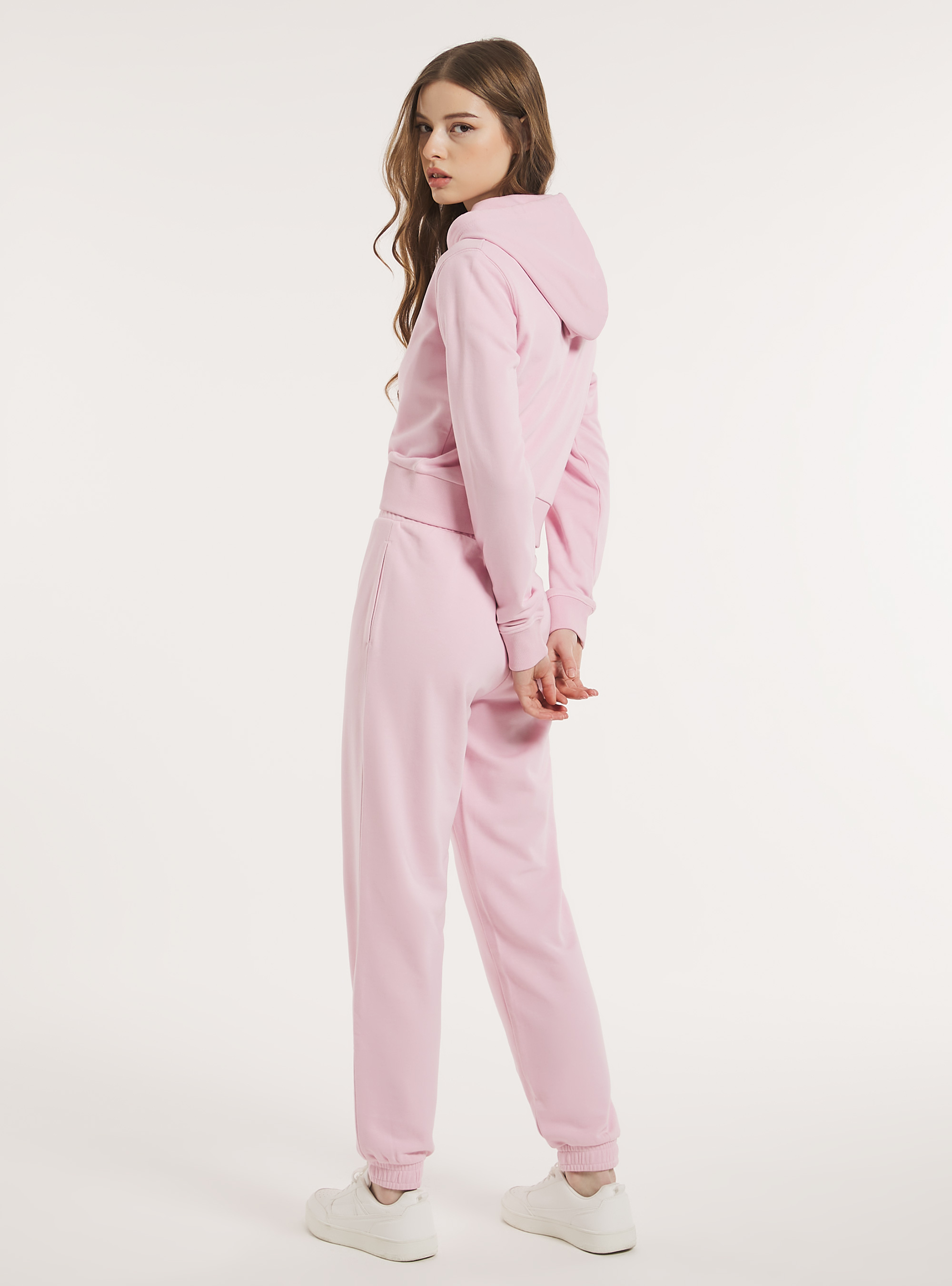 Sweat court avec fermeture éclair et capuche, PK3 PINK LIGHT