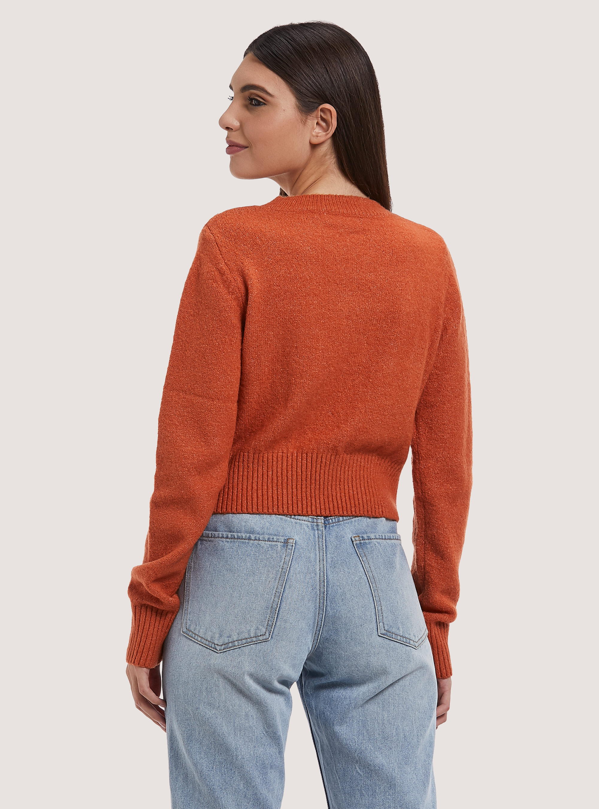 Pullover cropped soft touch, OR3 ORANGE LIGHT