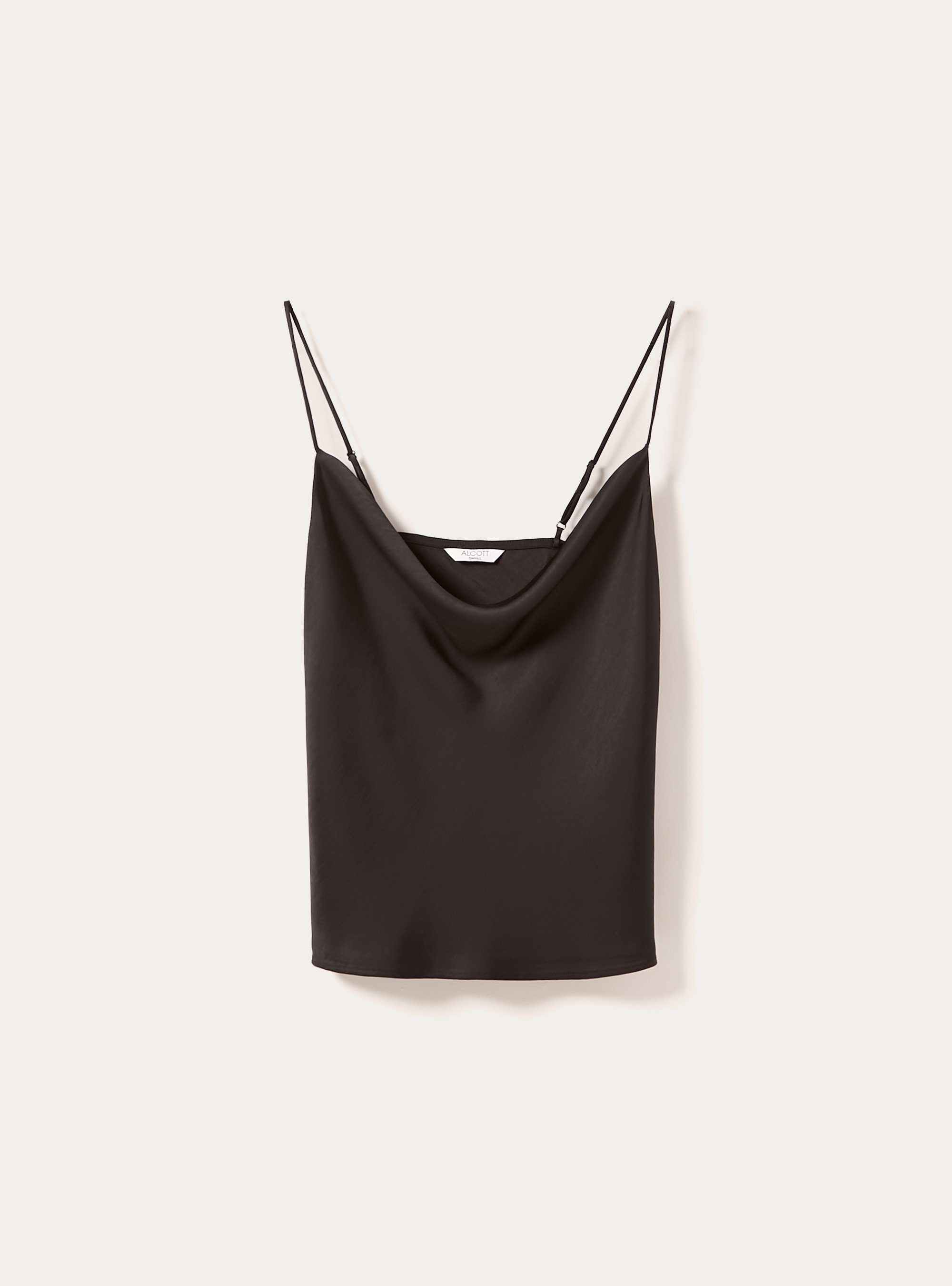 Satin top with straps, BK1 BLACK
