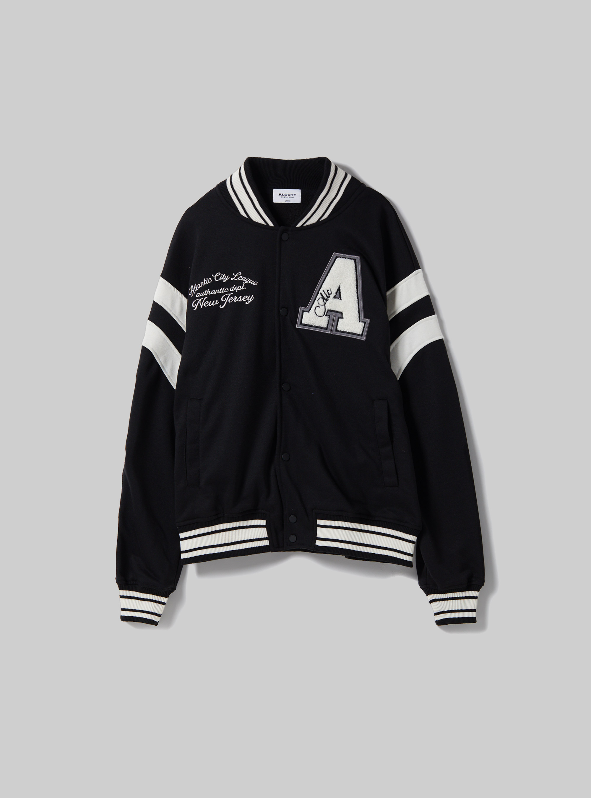 Blouson bombardier &agrave; imprim&eacute; de l'universite, BK1 BLACK