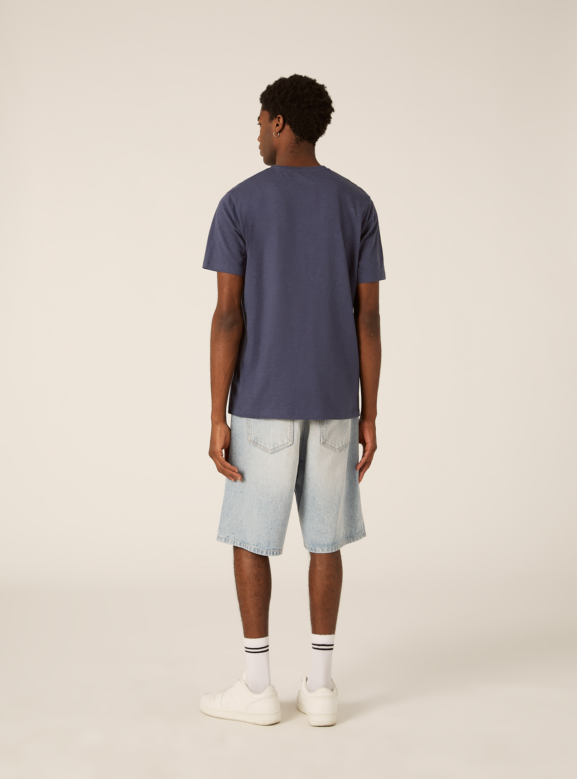 Cotton Henley T-Shirt, BL2 BLUE MEDIUM