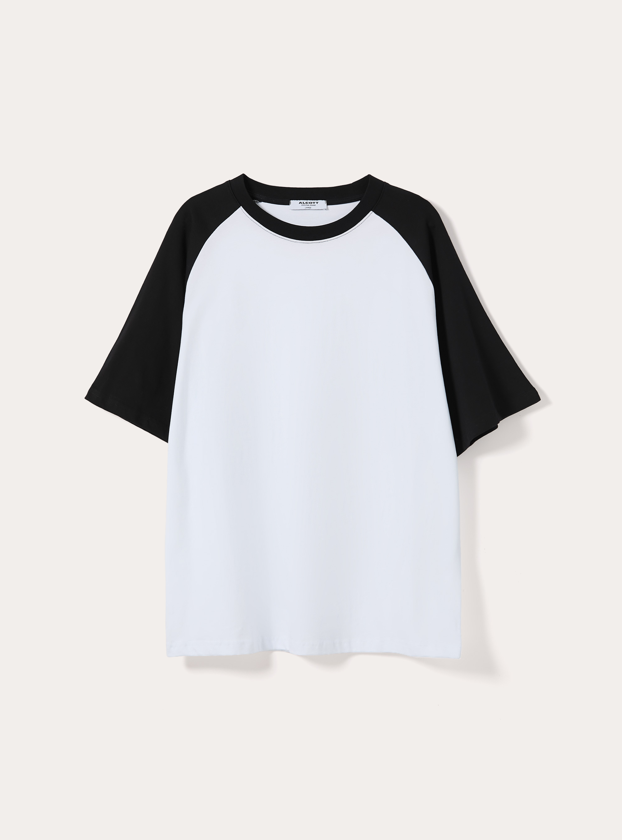 T shirt boxy con manica raglan, BK1 BLACK