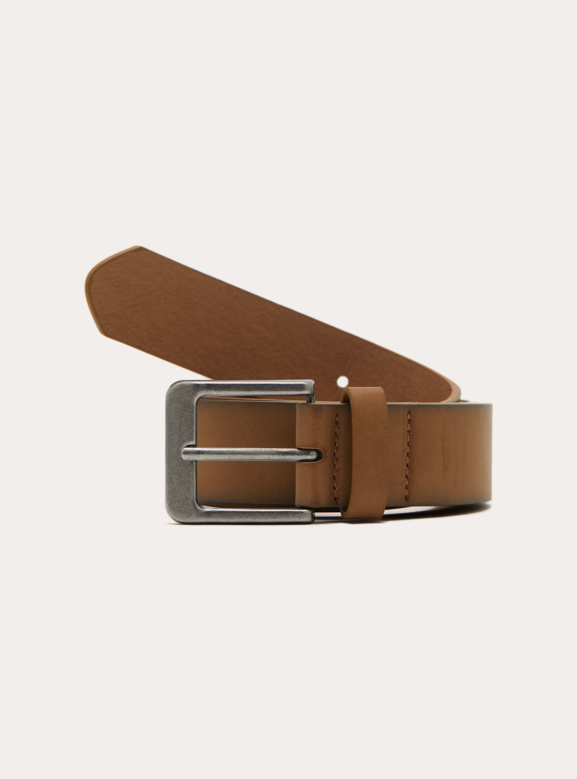 Leather effect belt, SA1 SAND DARK