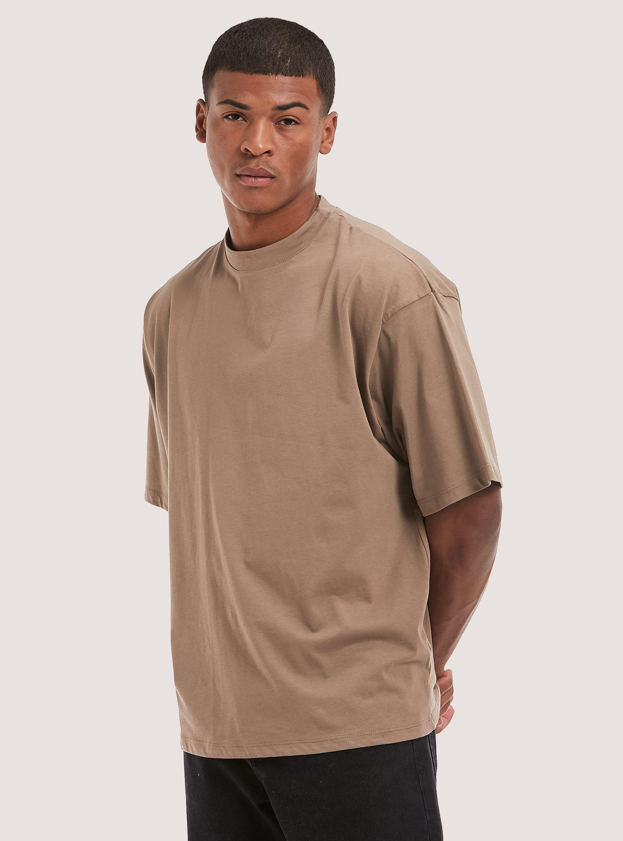 Oversize cotton t-shirt, BR3 BROWN LIGHT
