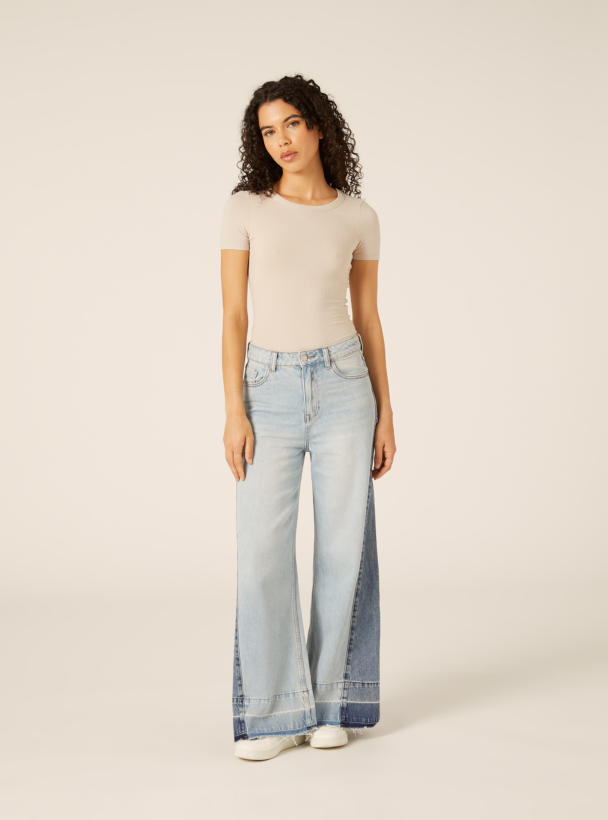 Body a coste maniche corte, BG2 BEIGE MEDIUM