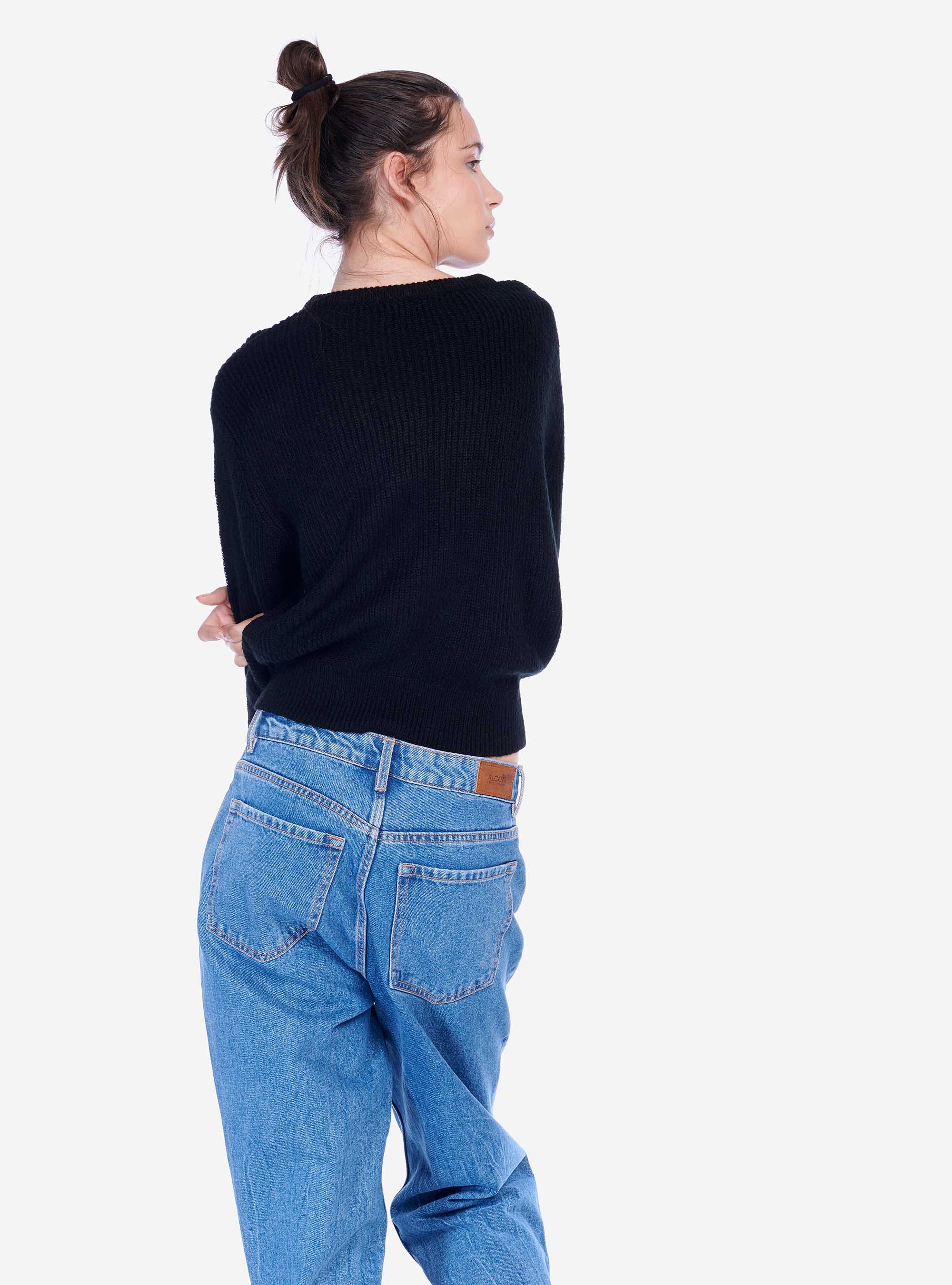 Pull &agrave; col large, C101 BLACK