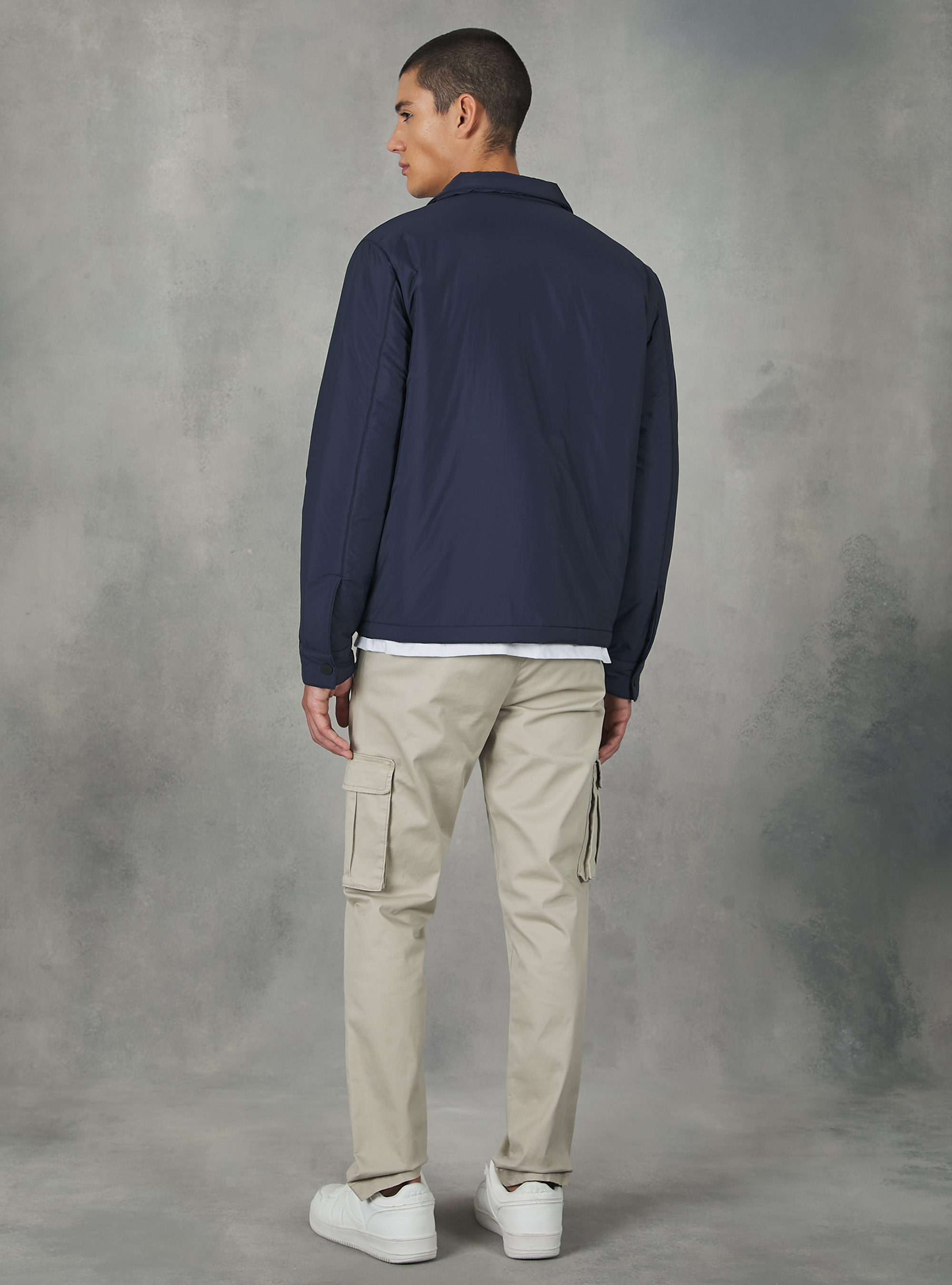 Jacket with collar and recycled padding, NA2 NAVY MEDIUM