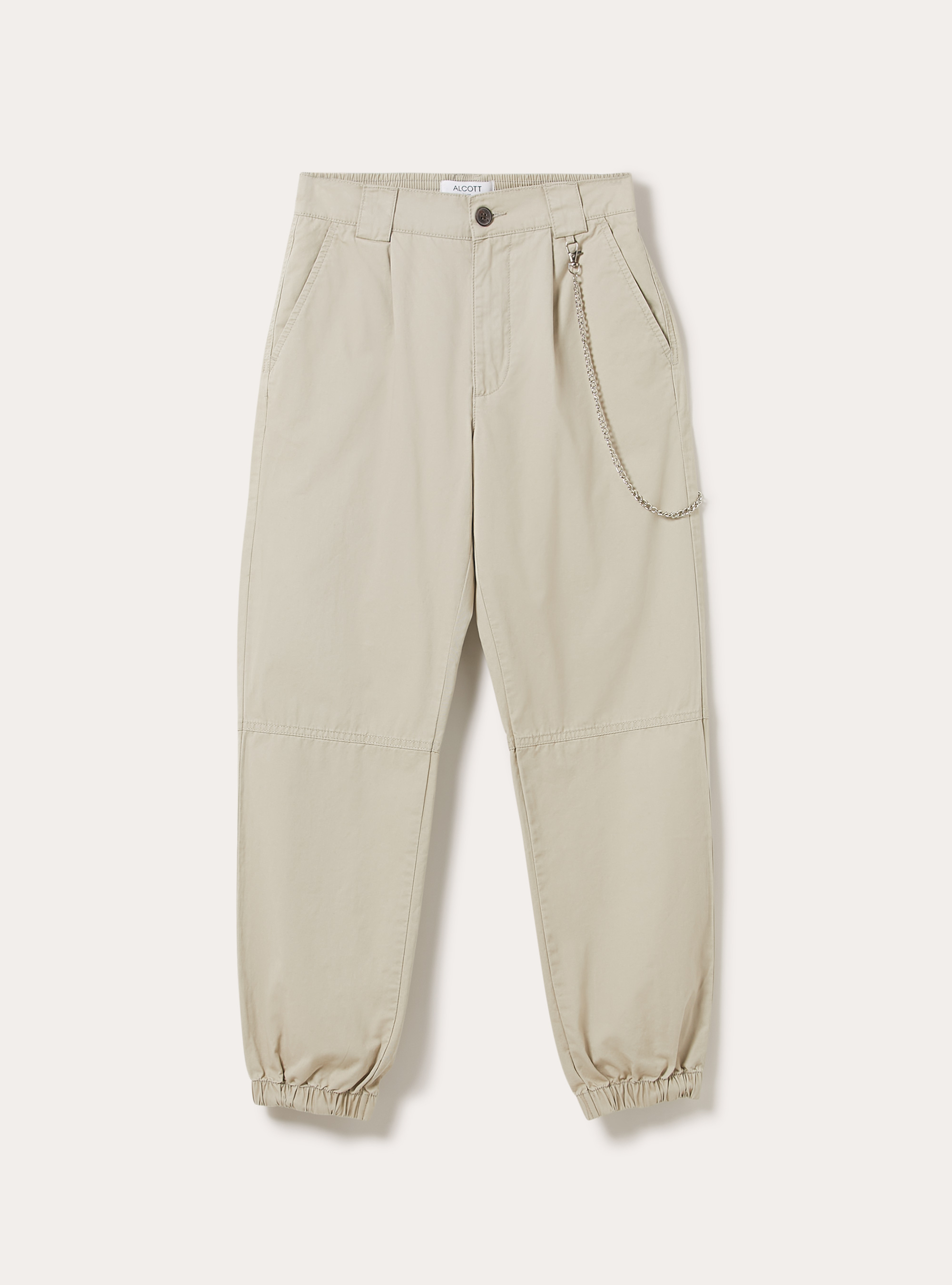 Pantaloni jogger con catena, BG2 BEIGE MEDIUM