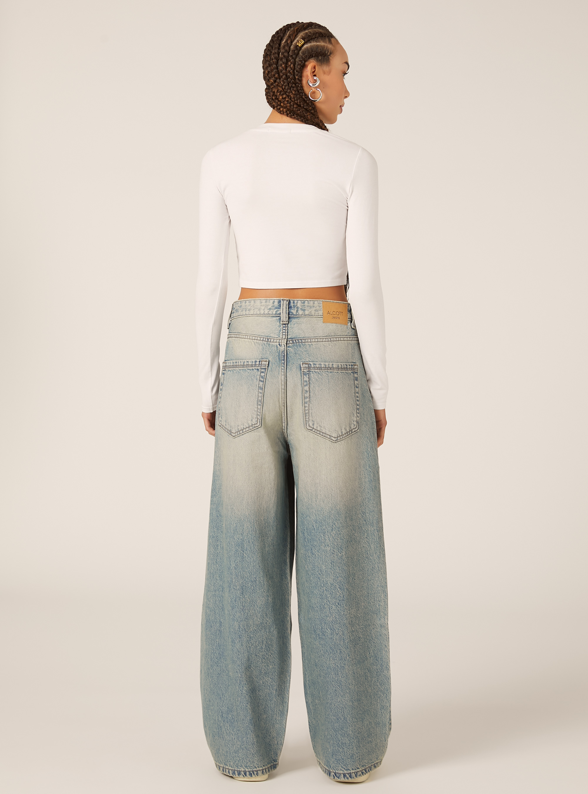 Super baggy fit jeans, D201 AZZURRE MED OVERDYE